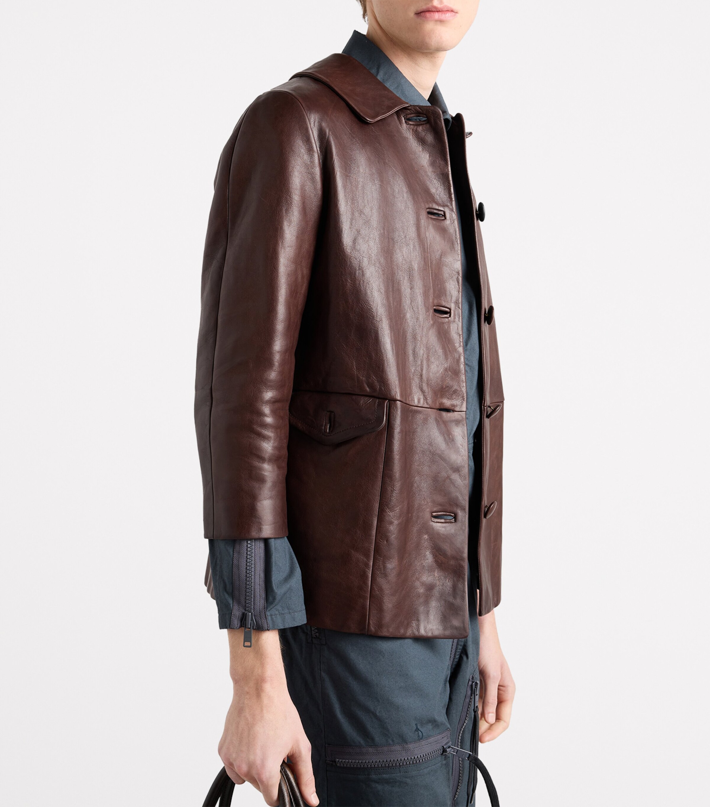 Leather Shirt Jacket F0201 Image 6