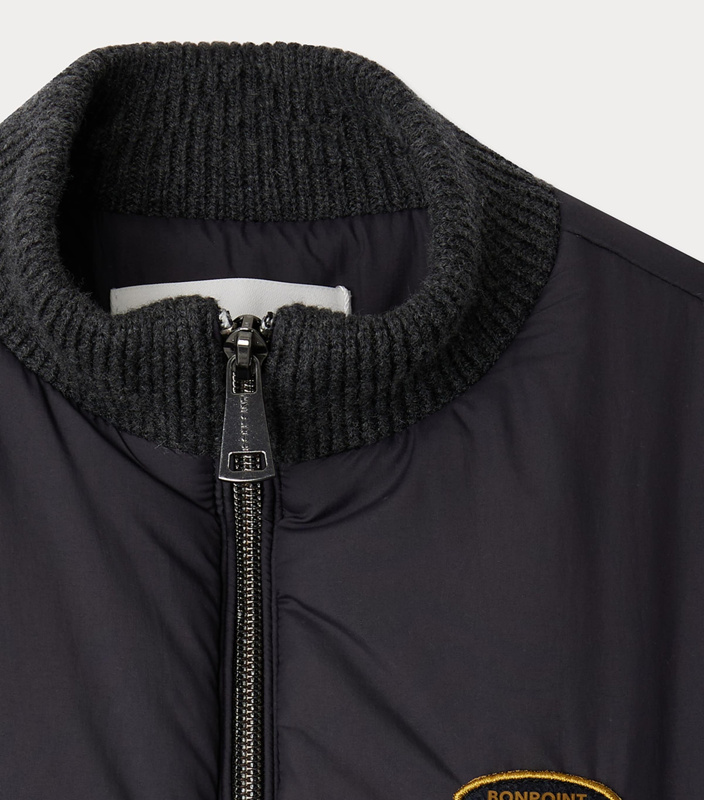 High-Neck Bomber Jacket (10-14 Years) FAUX NOIR Image 3