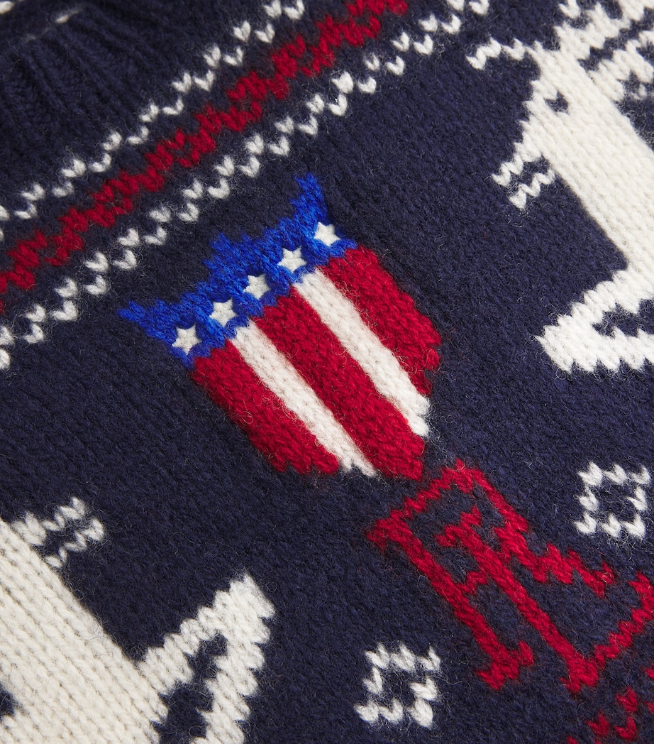 Wool Reindeer Sweater BLUE Image 5