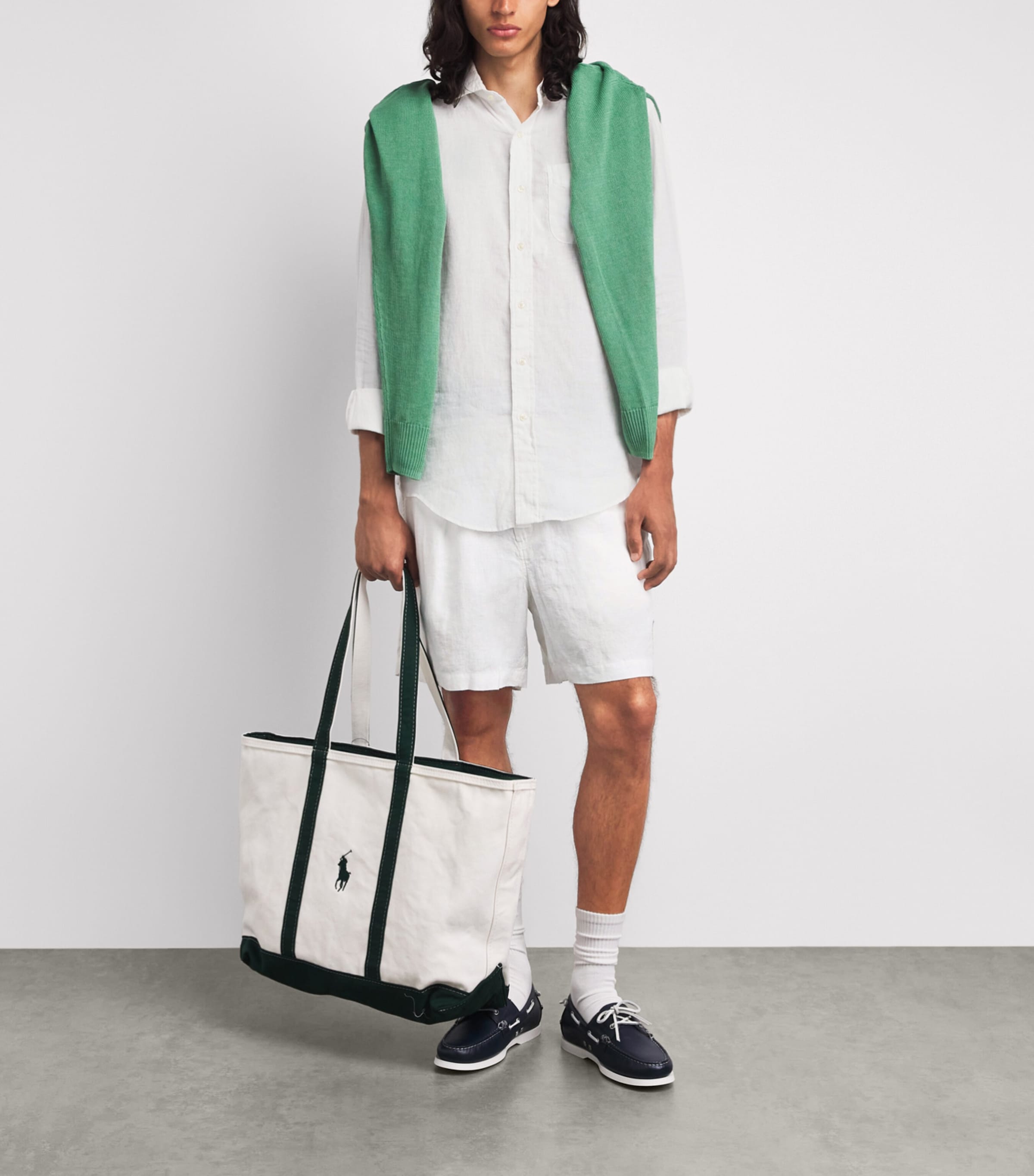 Polo Ralph Lauren Mens x Wimbledon Linen Shorts Ceramic White Image 2