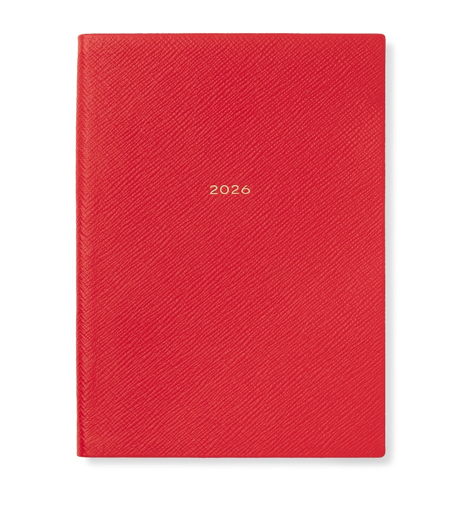 Leather Soho A5 2026 Diary SCARLET RED Image 1
