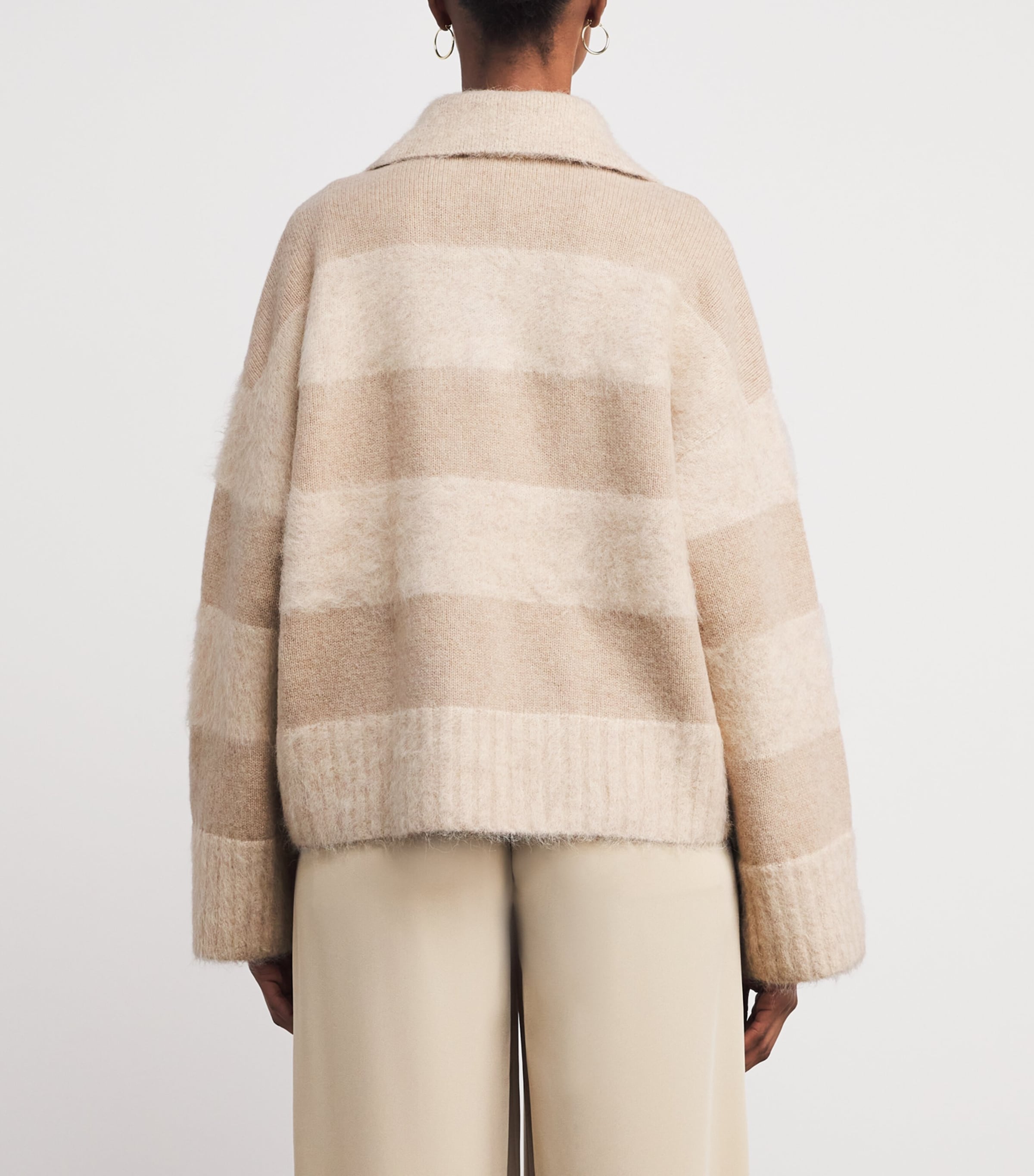 Brushed Stripe Take Sweater POWDER Image 4