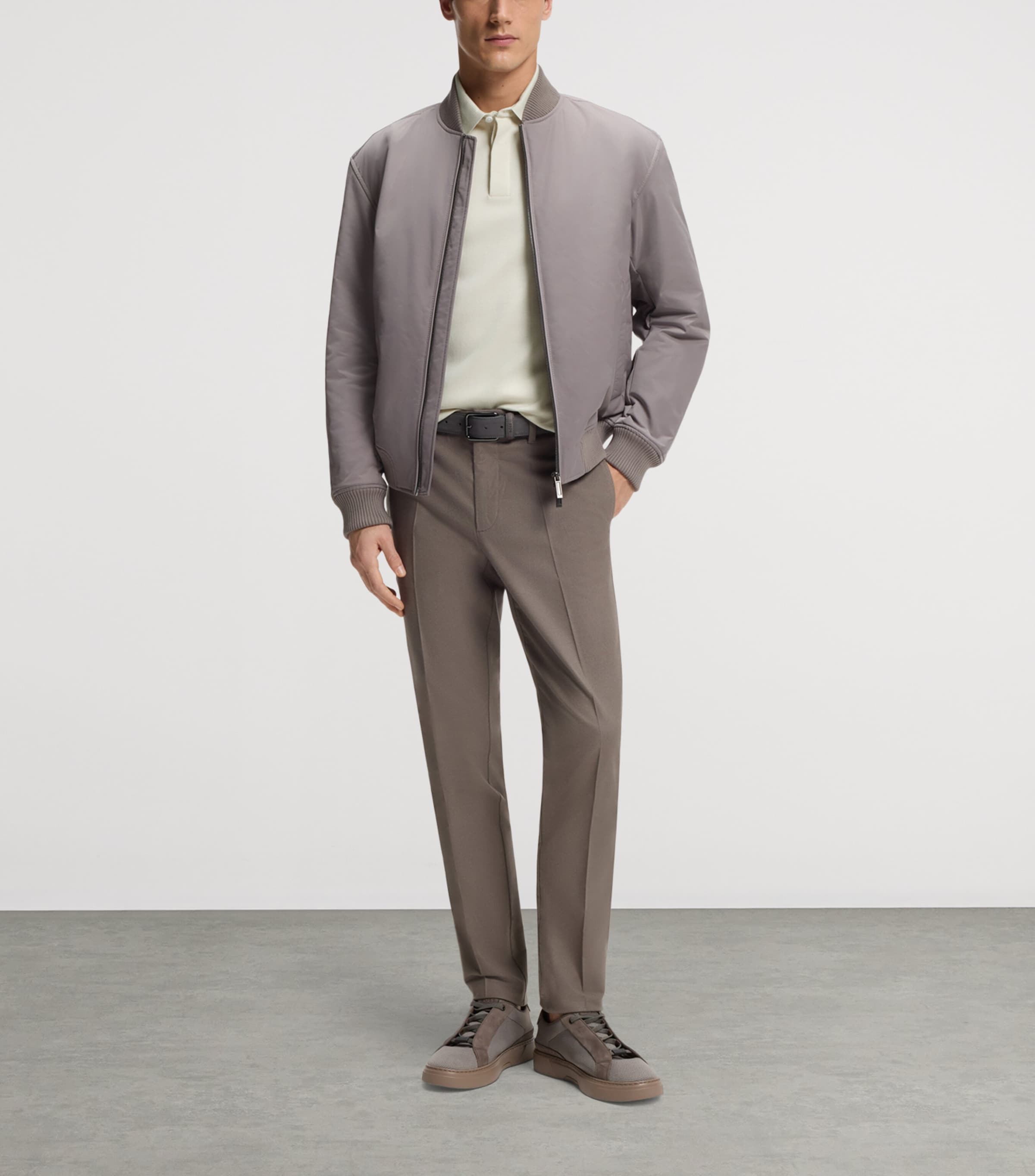 BOSS Mens x Aston Martin Cotton-Wool Polo Shirt Image 4
