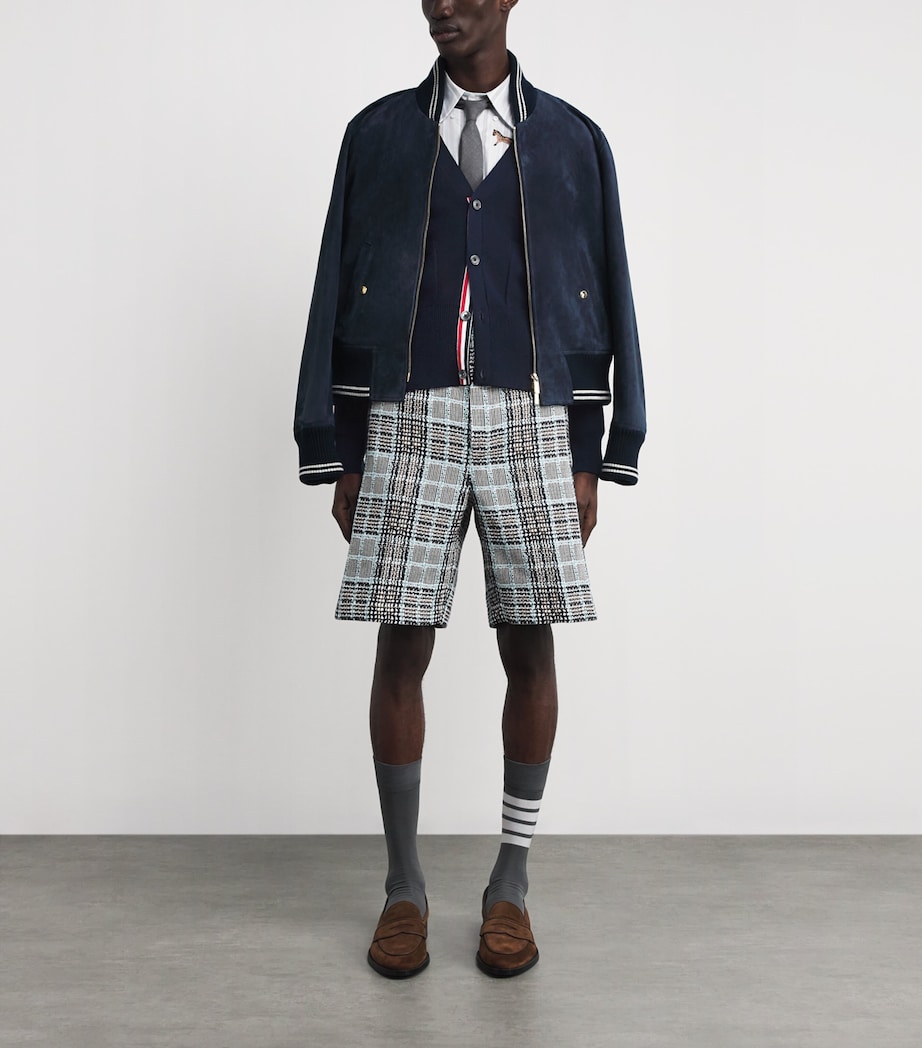 Virgin Wool 4-Bar Stripe Cardigan NAVY Image 2