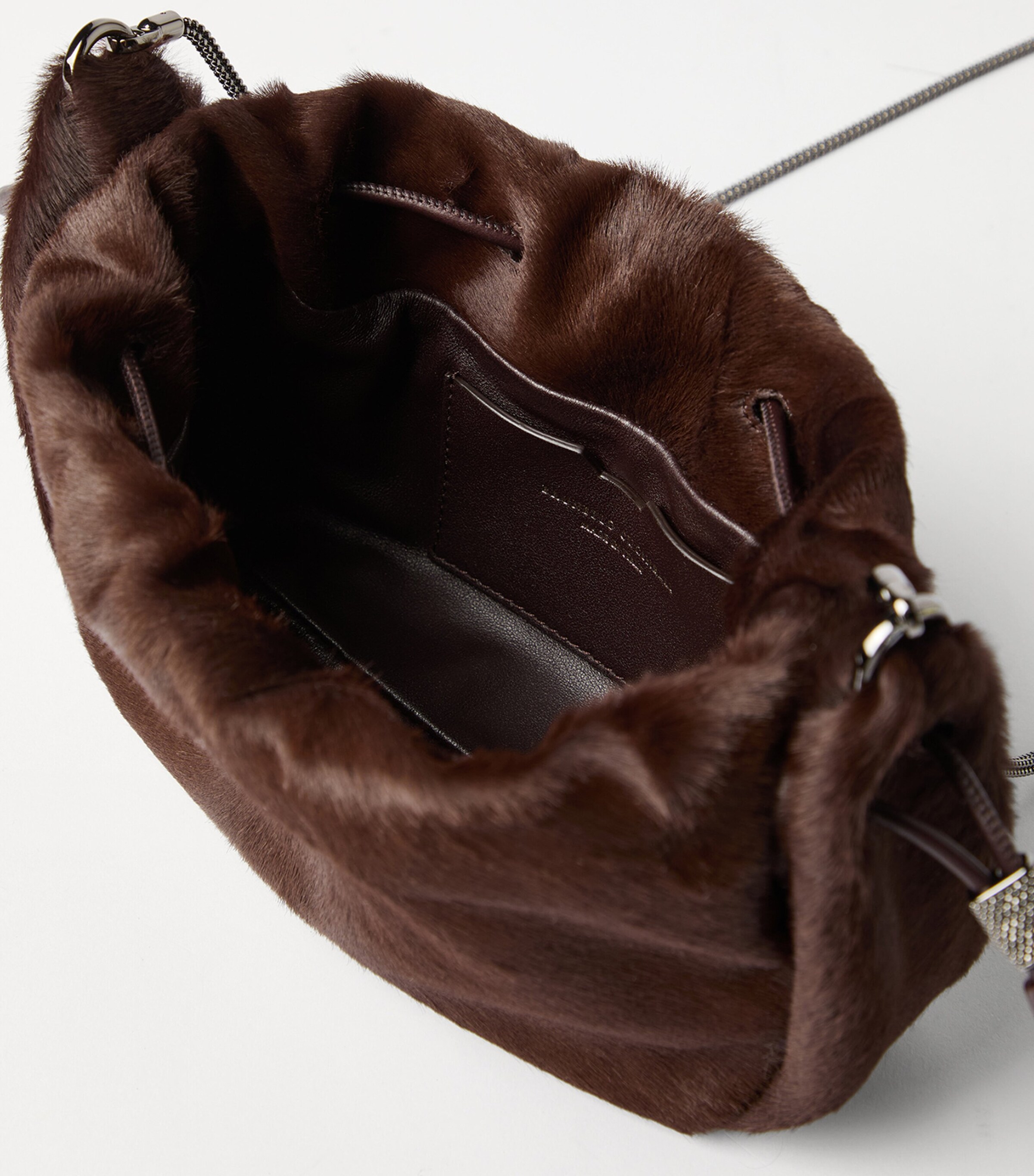 Mini Calf Hair Mellow Bucket Bag C4398 Image 4