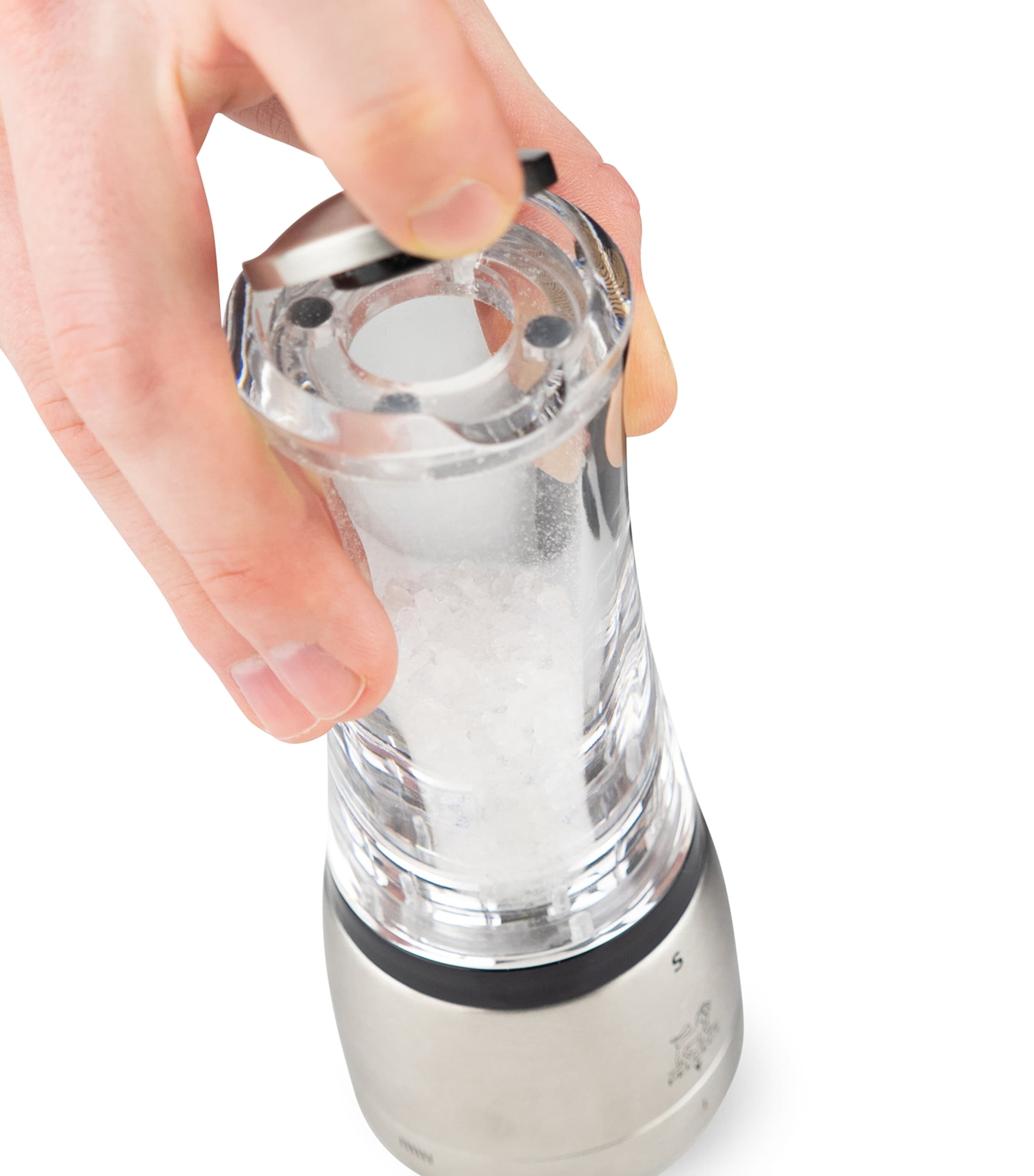 Peugeot Stainless Steel Daman Salt Mill (21cm) Black/acrylic Image 4