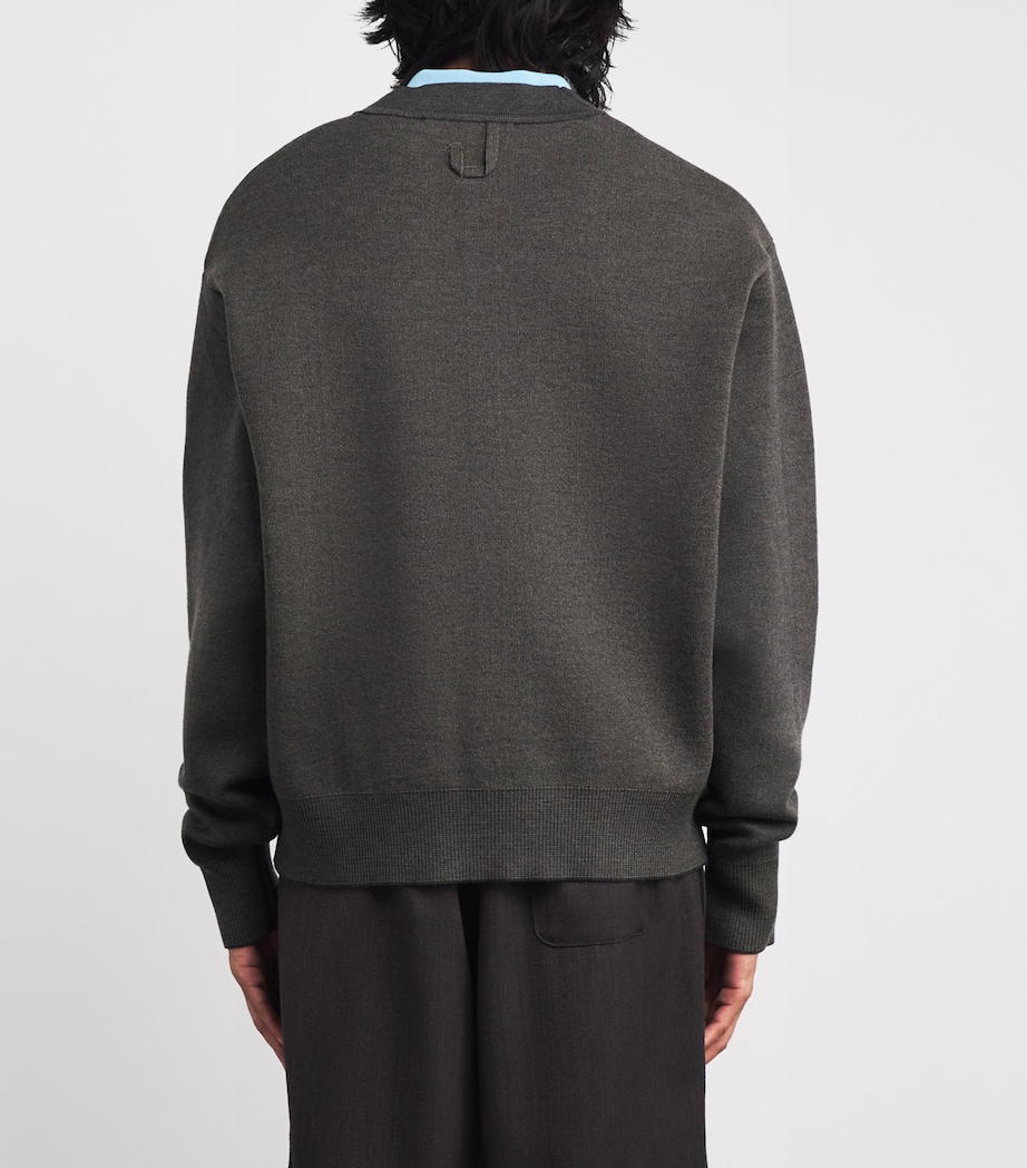 Merino-Blend Doppio Cardigan 055-MULTI-KHAKI Image 4