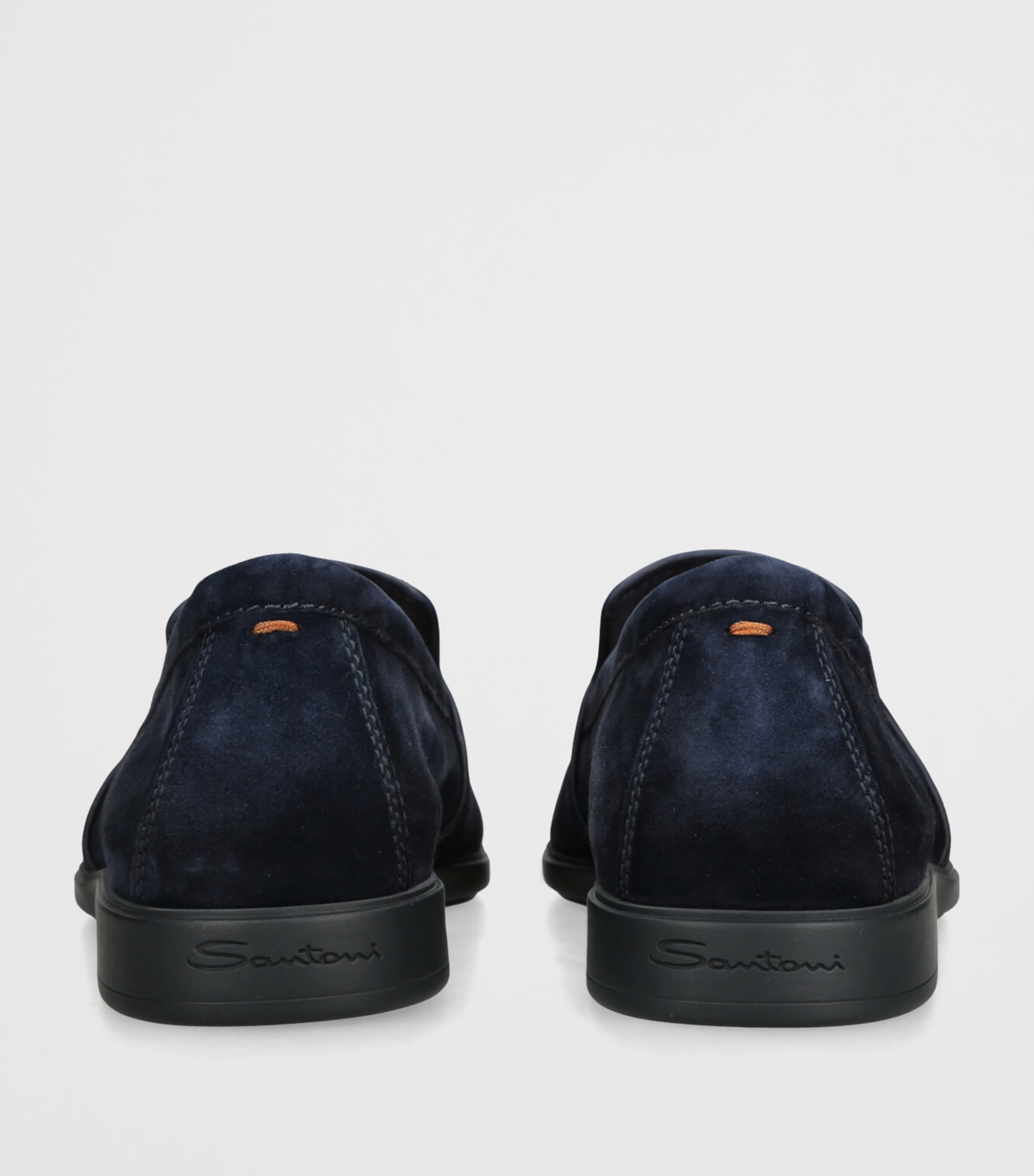 Santoni Suede Malibu Loafers Navy Image 2