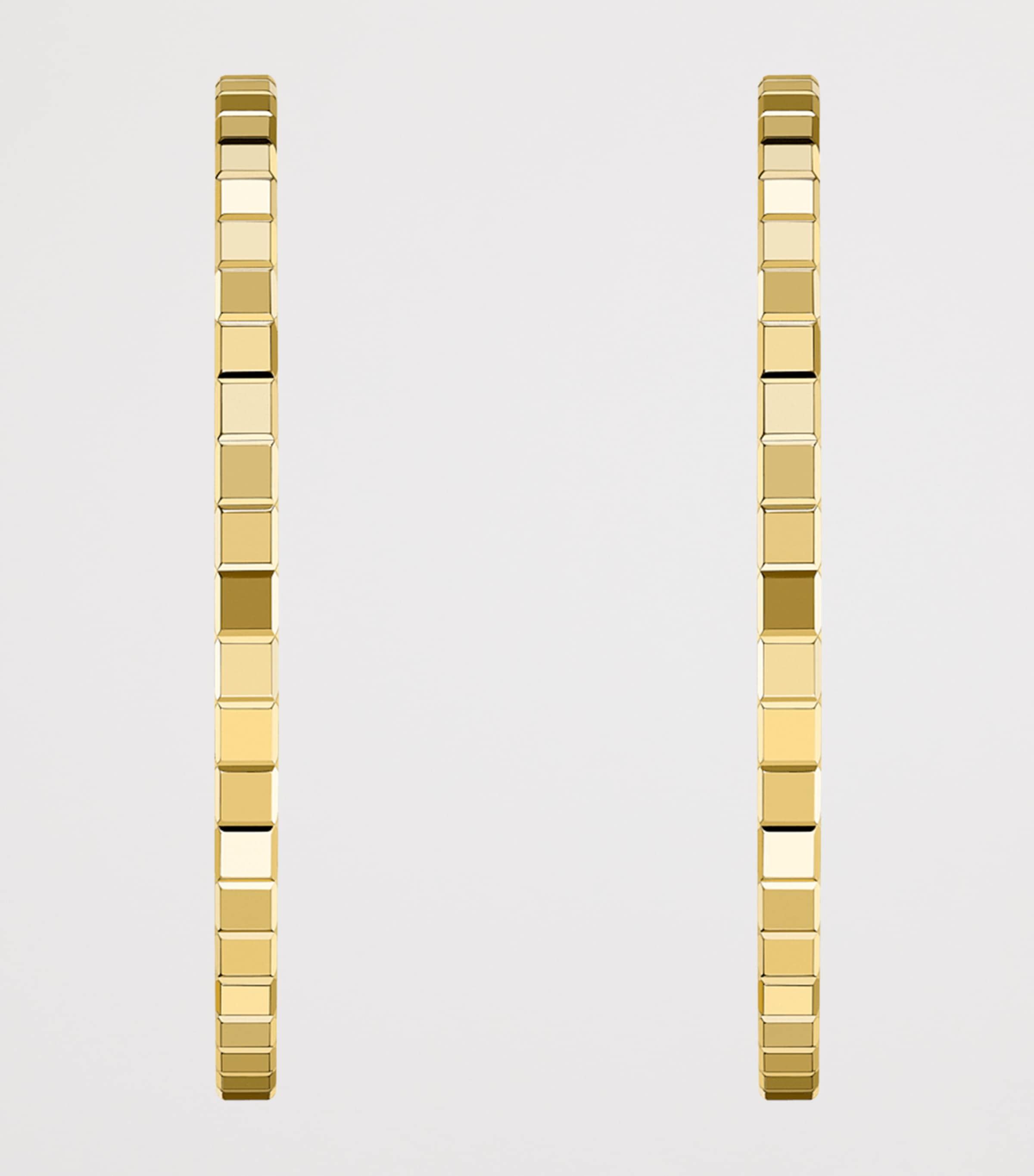 Yellow Gold Ice Cube Hoop Earrings 18K YELLOW GOLD Image 1