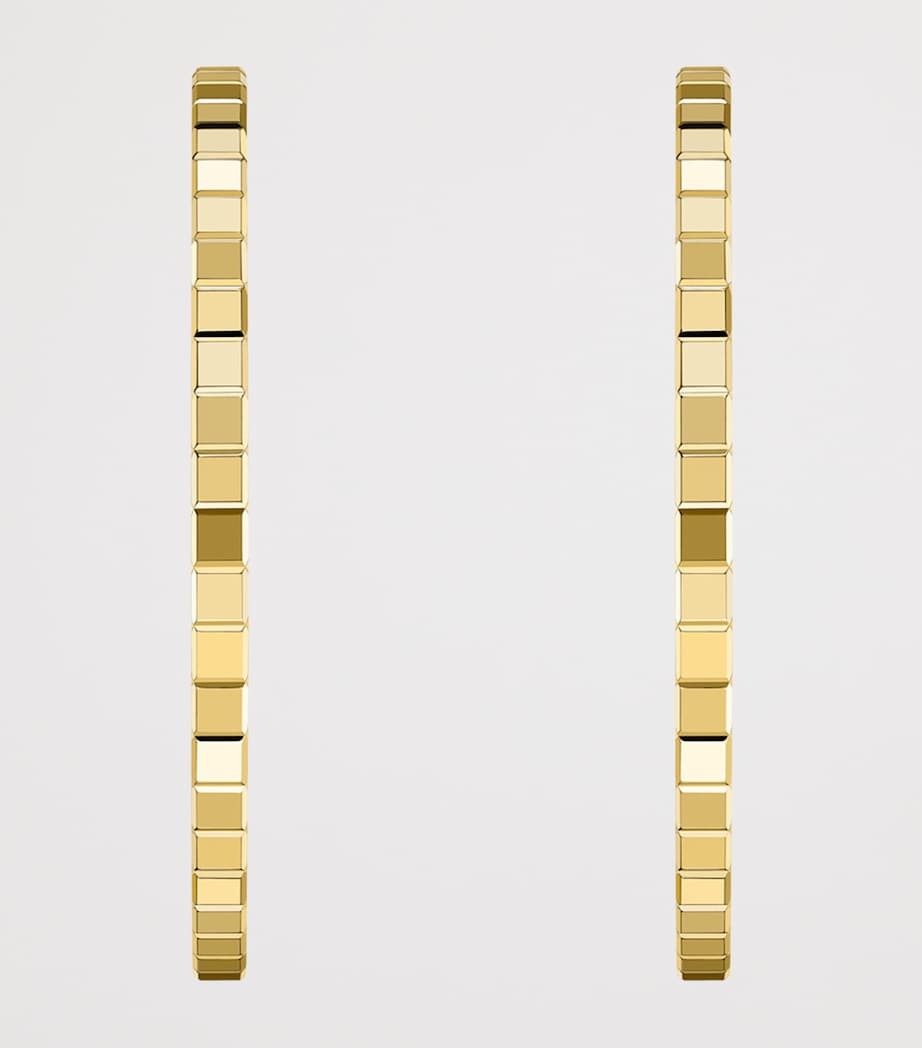 Yellow Gold Ice Cube Hoop Earrings 18K YELLOW GOLD Image 1