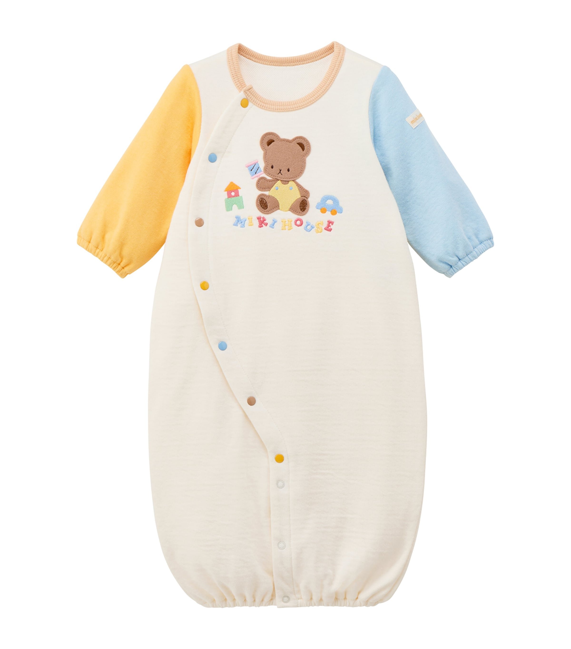 Miki House Logo Bear Embroidered Playsuit (1 Month) Image 1