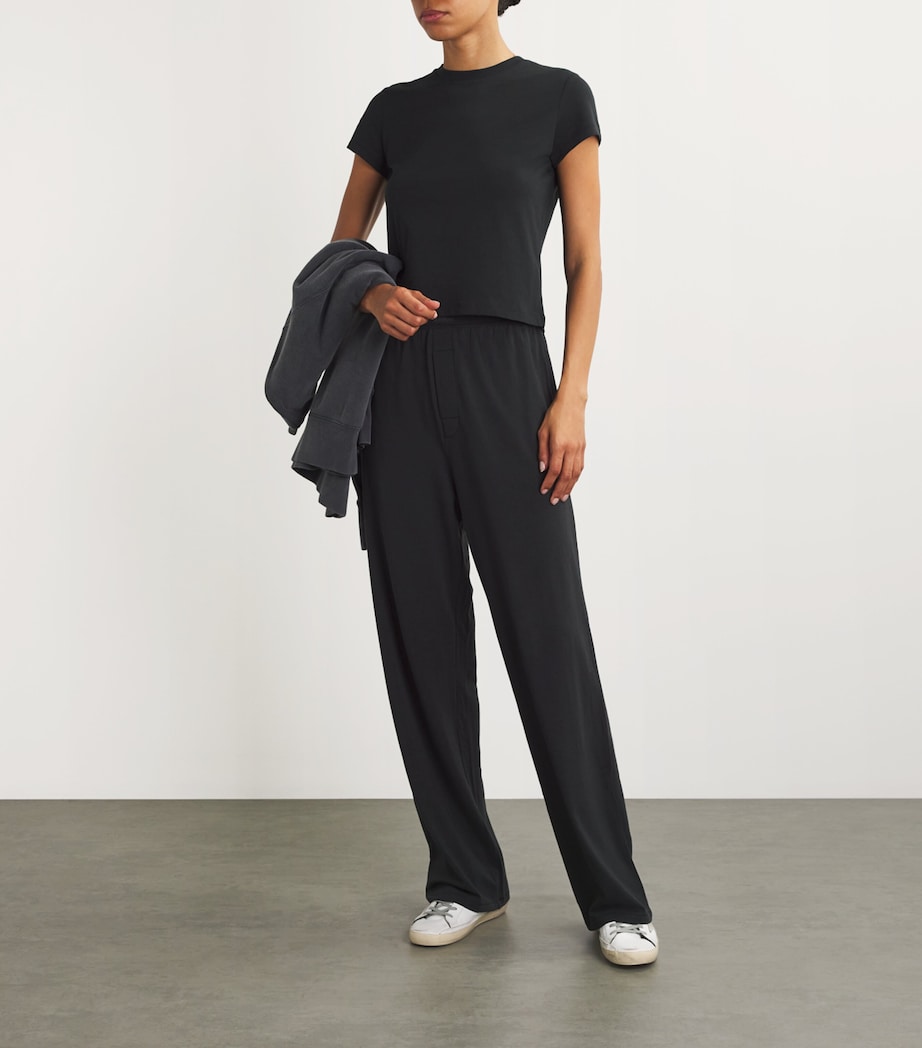 Cotton-Blend Shrunken T-Shirt ONYX Image 2