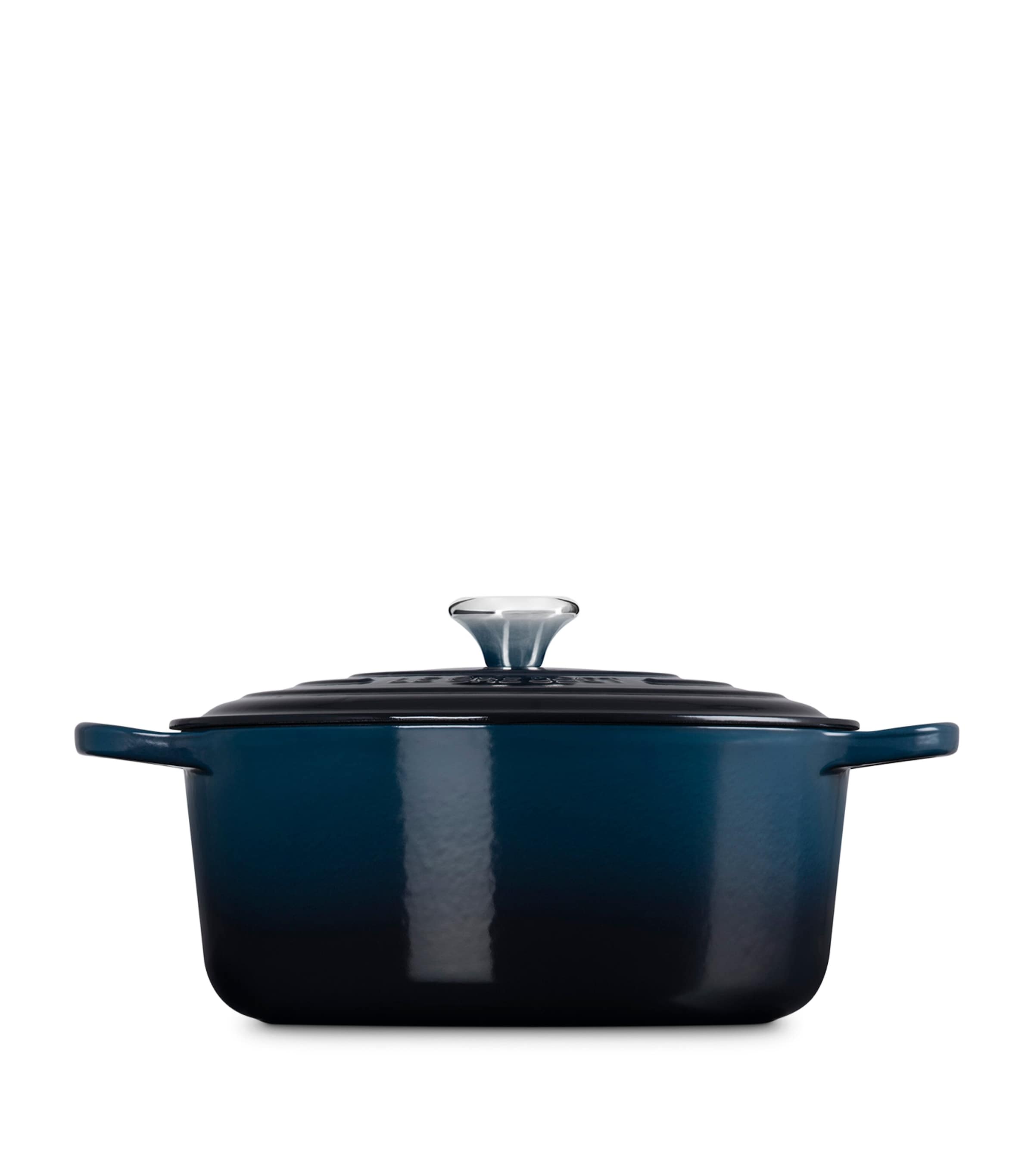 Enamelled Cast Iron Round Casserole Dish (28cm) BLUE Image 3