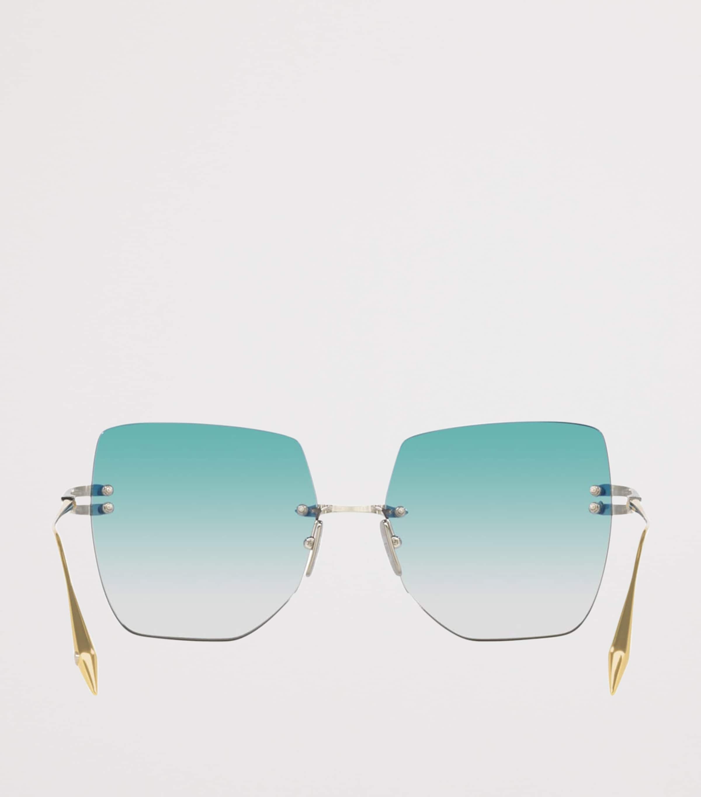 DITA Rimless Square Embra Sunglasses Silver Image 4