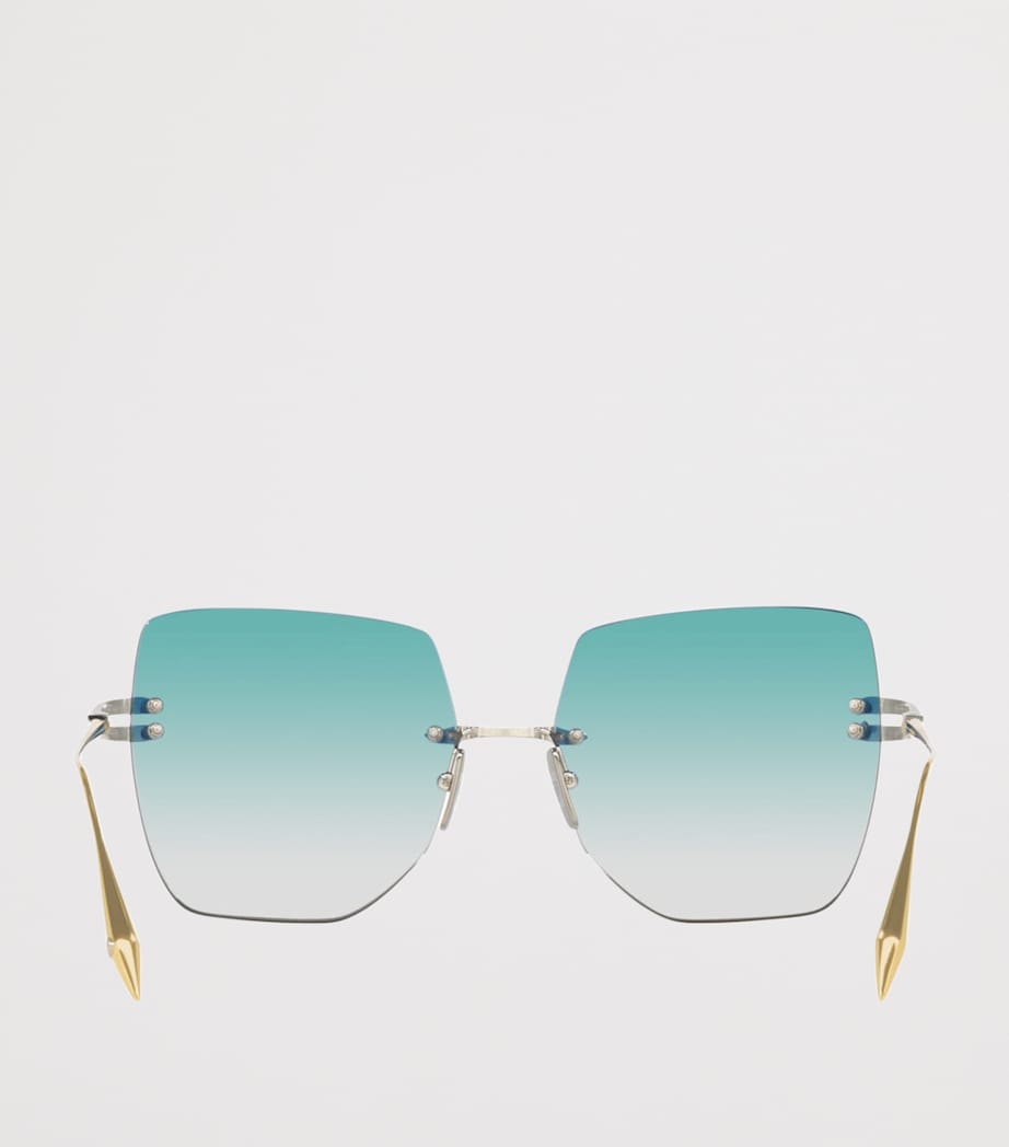 DITA Rimless Square Embra Sunglasses Silver Image 4