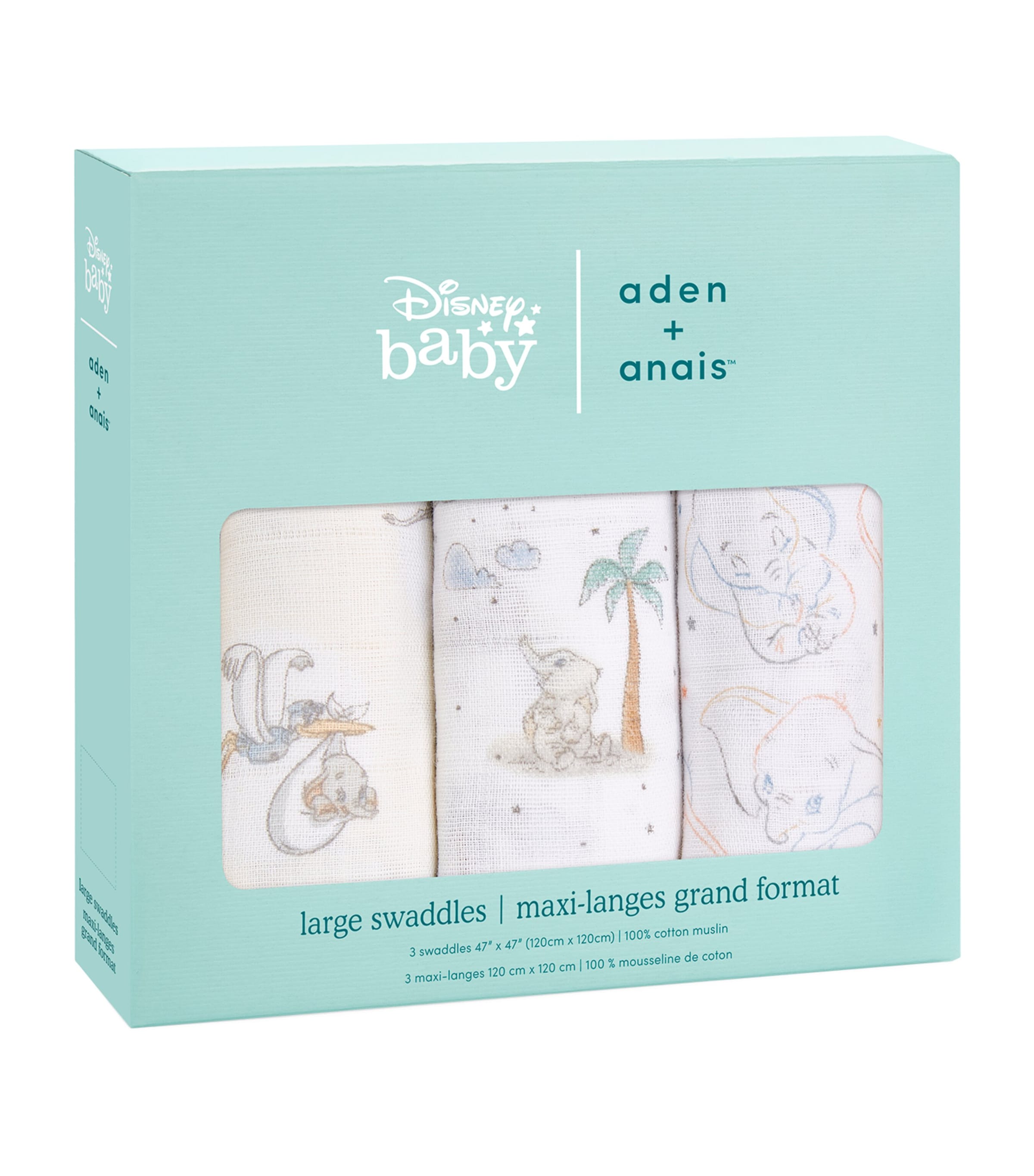aden + anais Cotton Darling Dumbo Swaddles (Set of 3) Image 3