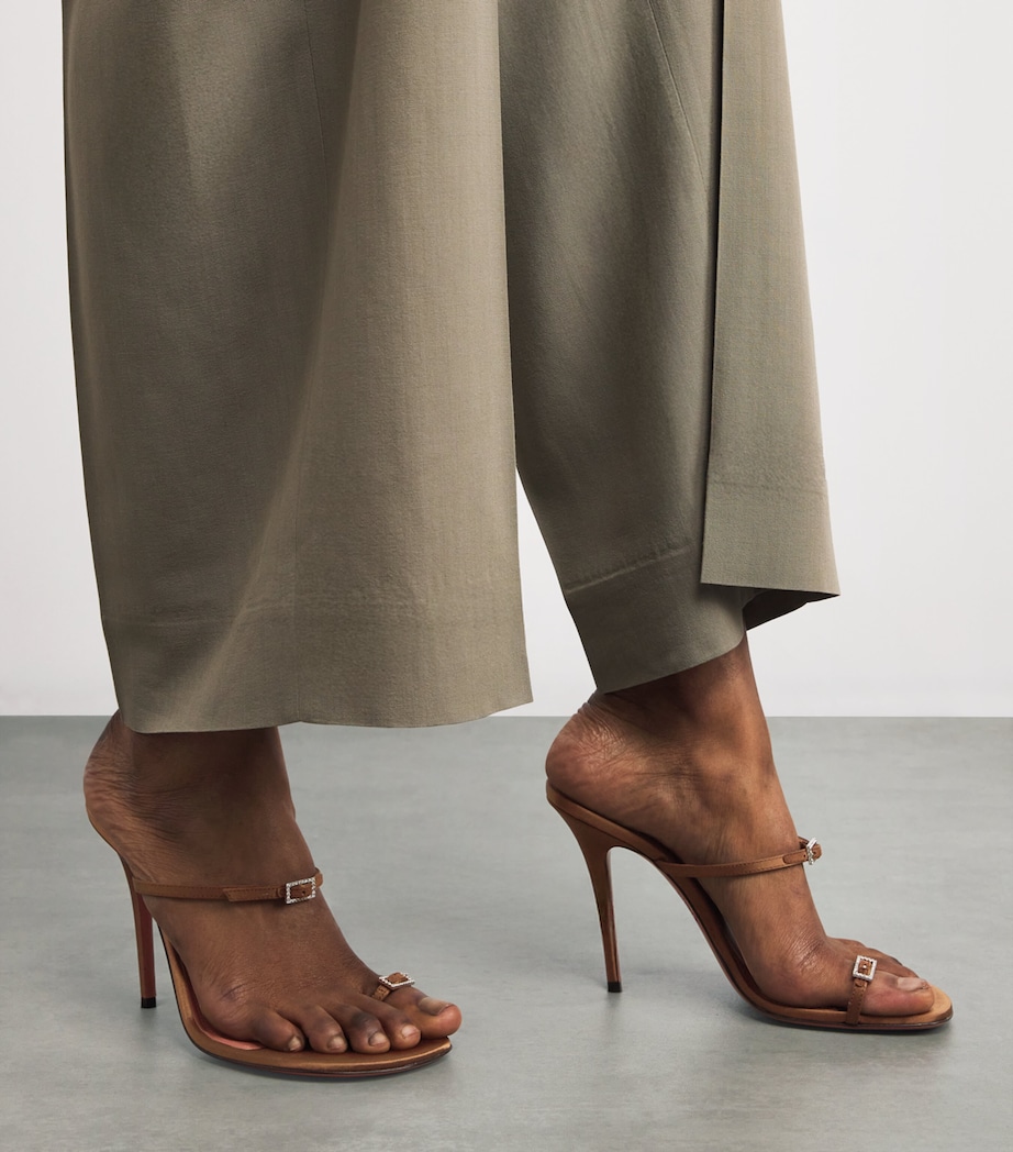 Satin Heeled Sandals 105 DARK BROWN Image 2