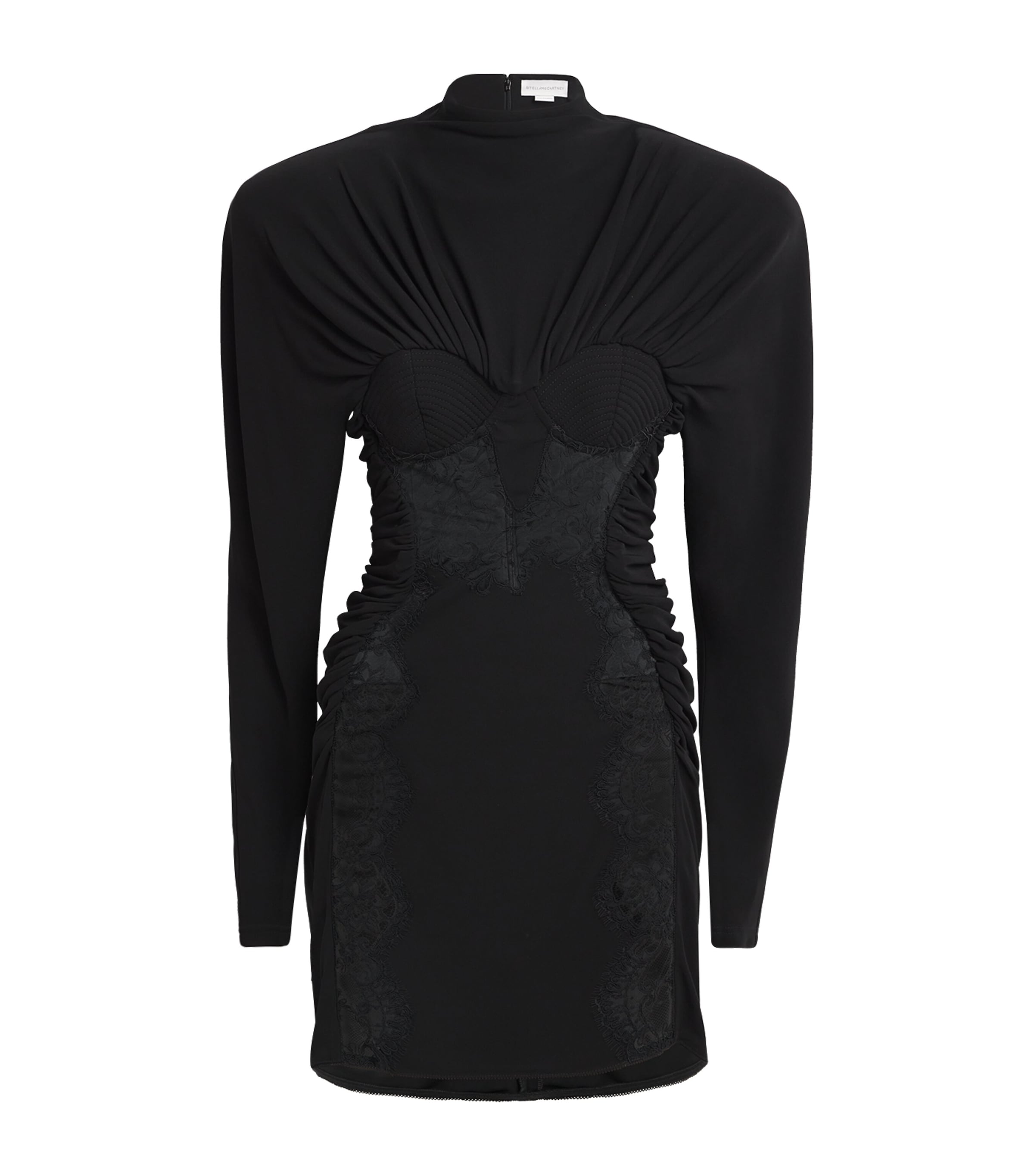 Stella Mccartney Lace-detail Mini Dress In Black