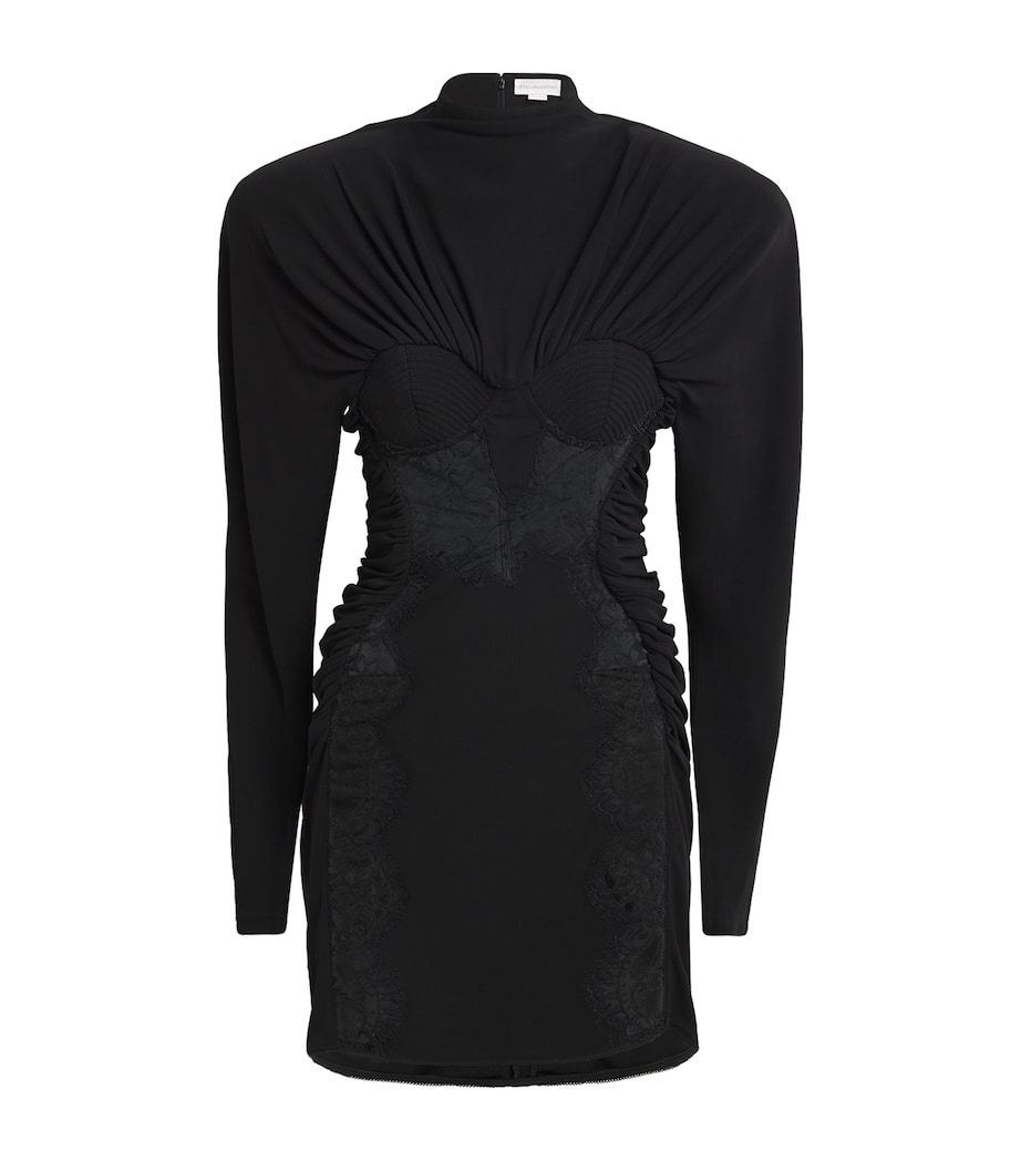 Lace-Detail Mini Dress 1000 BLACK Image 1