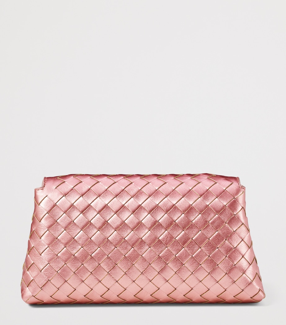 Metallic Leather Clutch Bag PINKMETALLIC Image 3