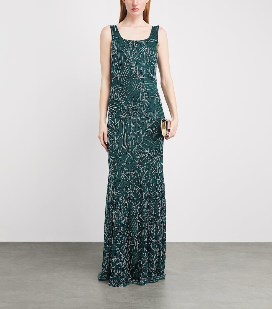 Raishma Womens Embellished Vienna Gown Emerald Green Image 2