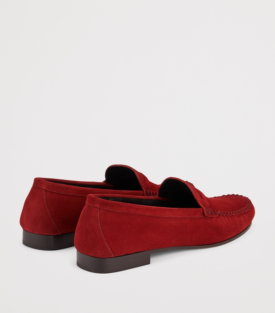 Malone Souliers Suede Knightsbridge Loafers Cardinale Red Image 4