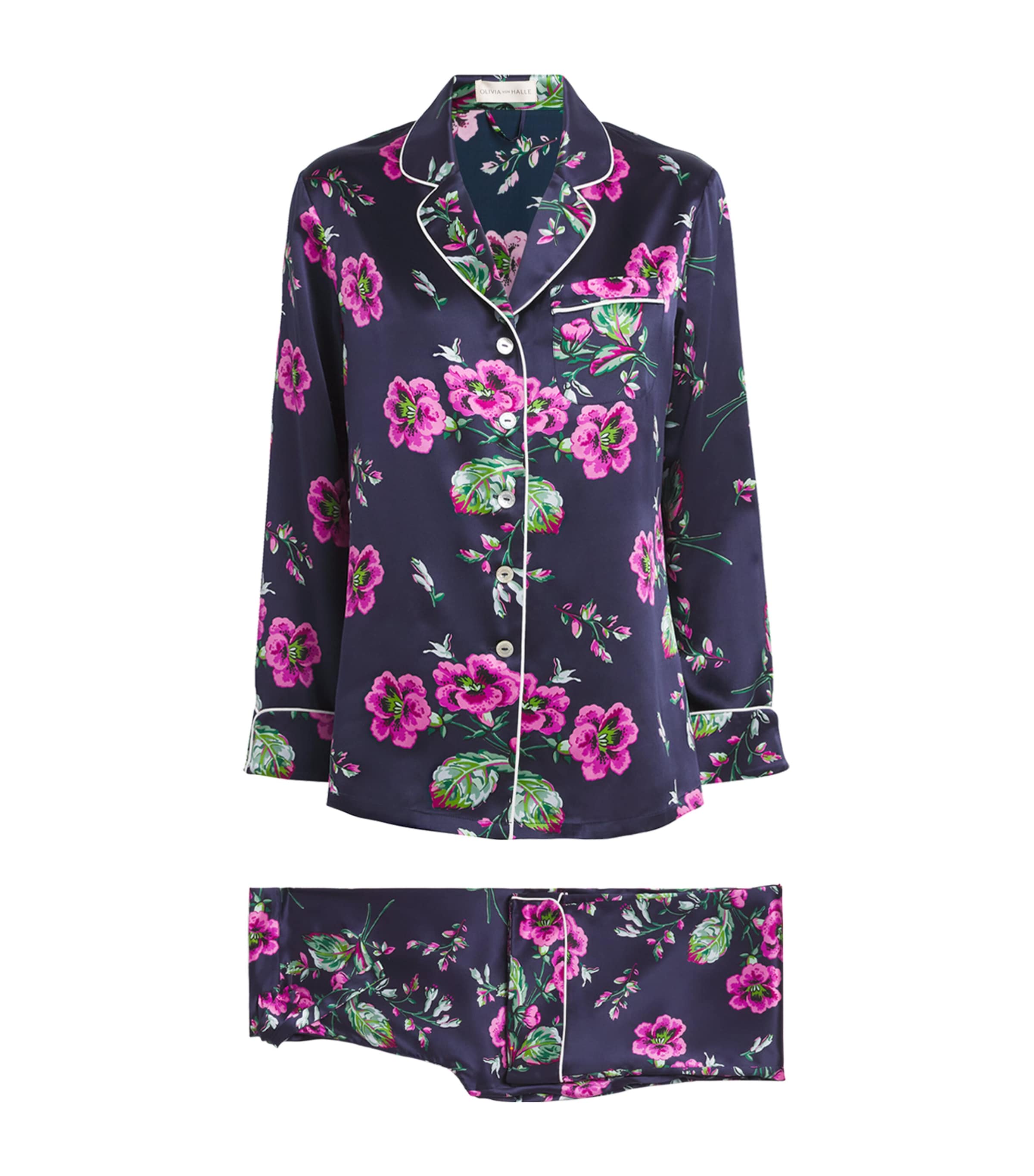 OLIVIA VON HALLE SILK MADISON LILA PYJAMA SET 