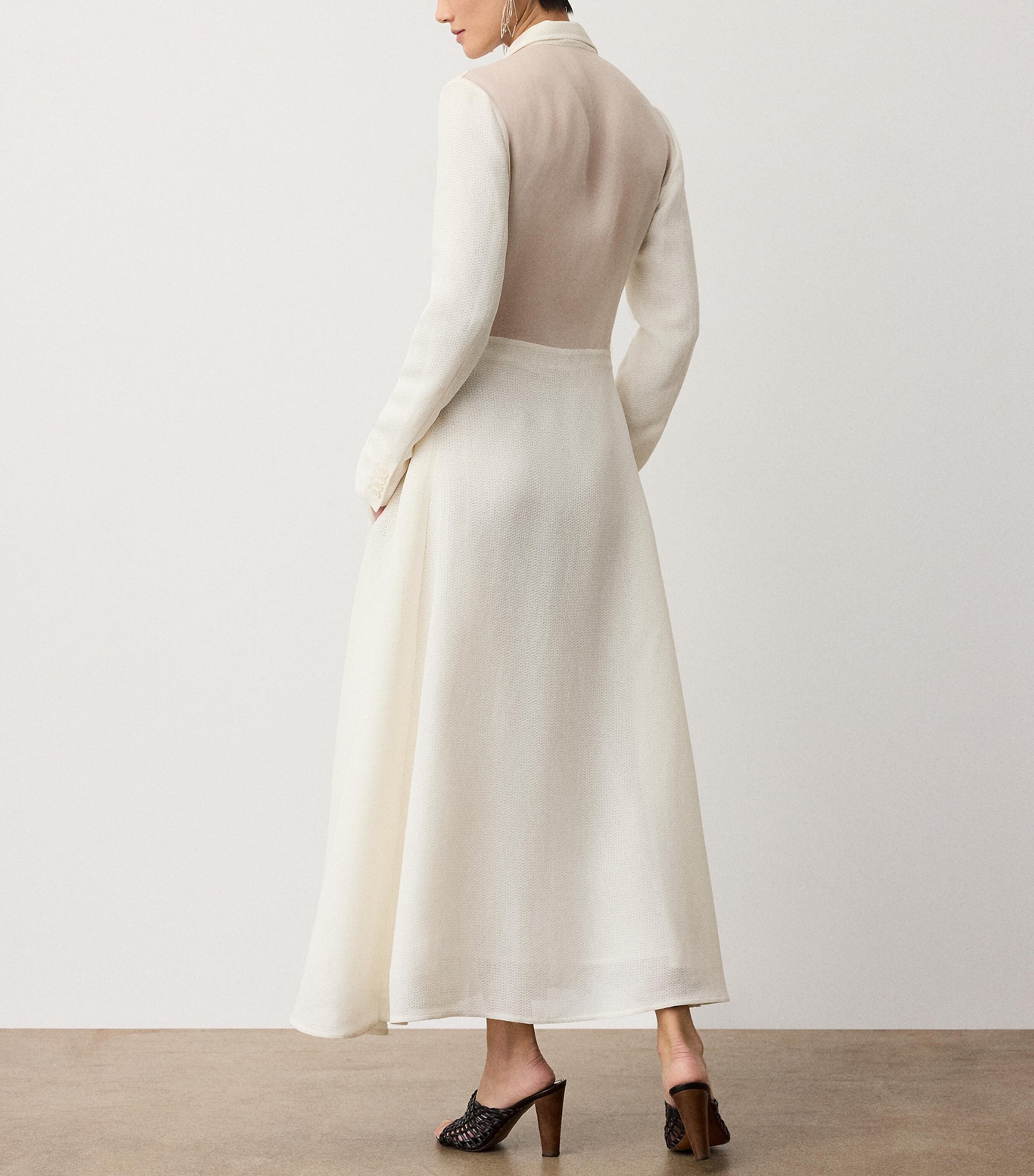 Ralph Lauren Collection Womens Silk-Blend Reema Dress Lux Cream Image 4
