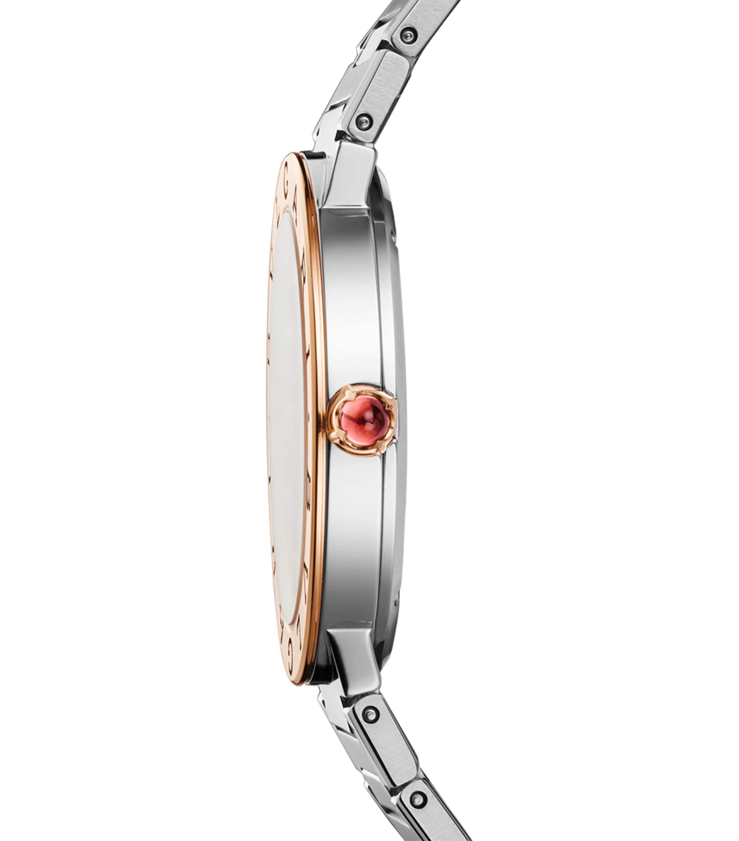 Stainless Steel and Rose Gold BVLGARI BVLGARI Watch 33mm GREY Image 3