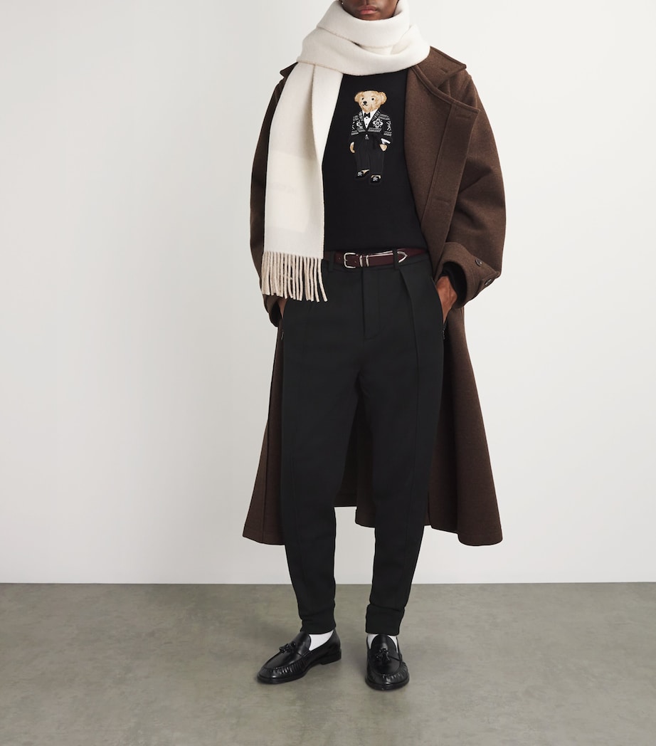 Wool-Blend Pleated Sweatpants BLACK Image 2