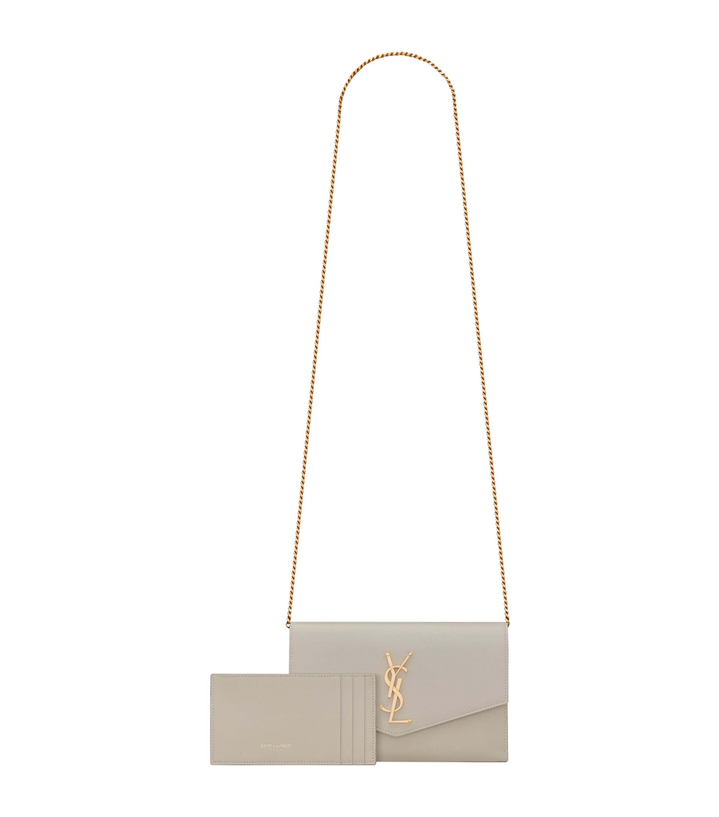 Saint Laurent Uptown Chain Wallet In White