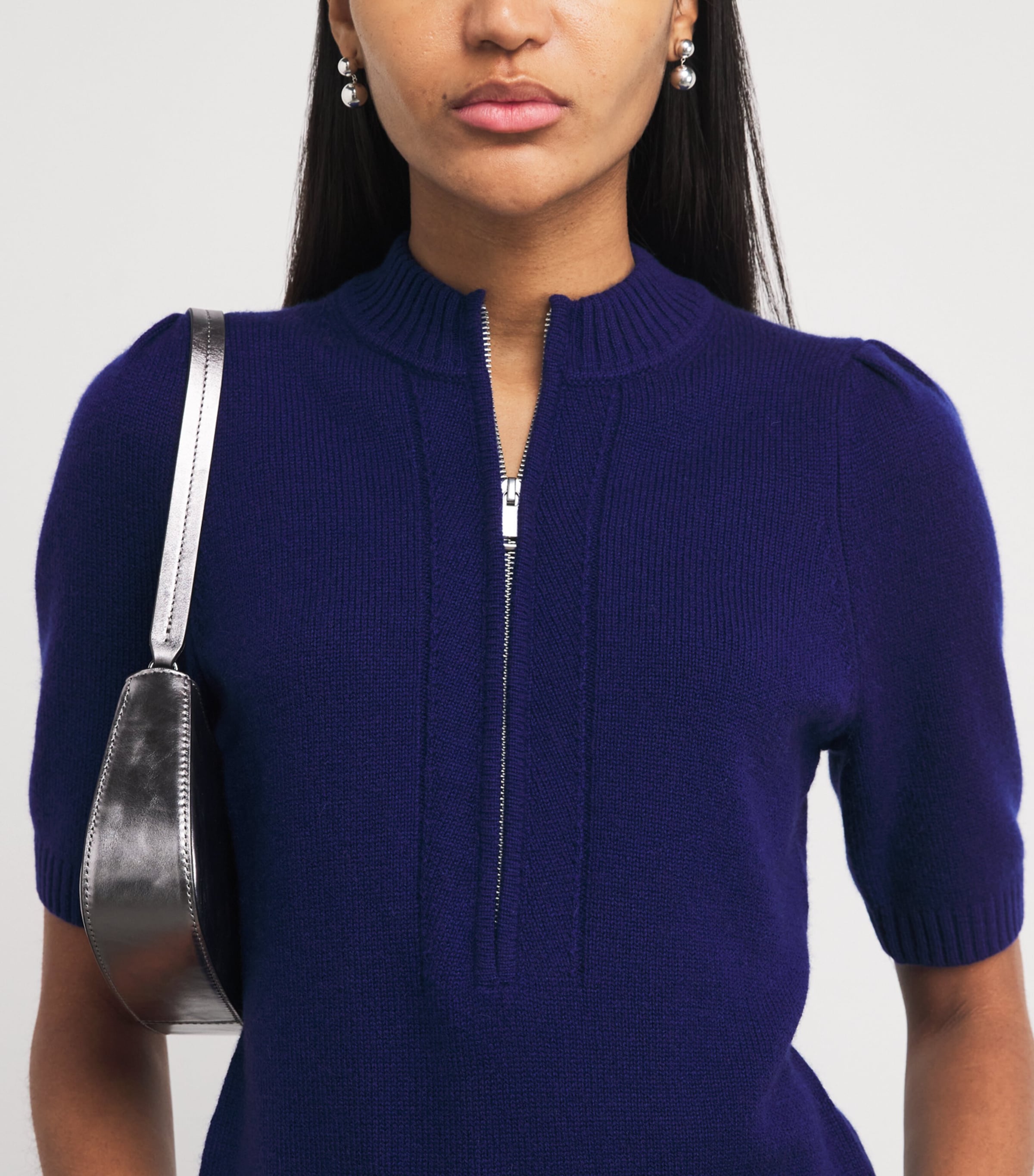 Cashmere Half-Zip T-Shirt JEWEL BLUE Image 6