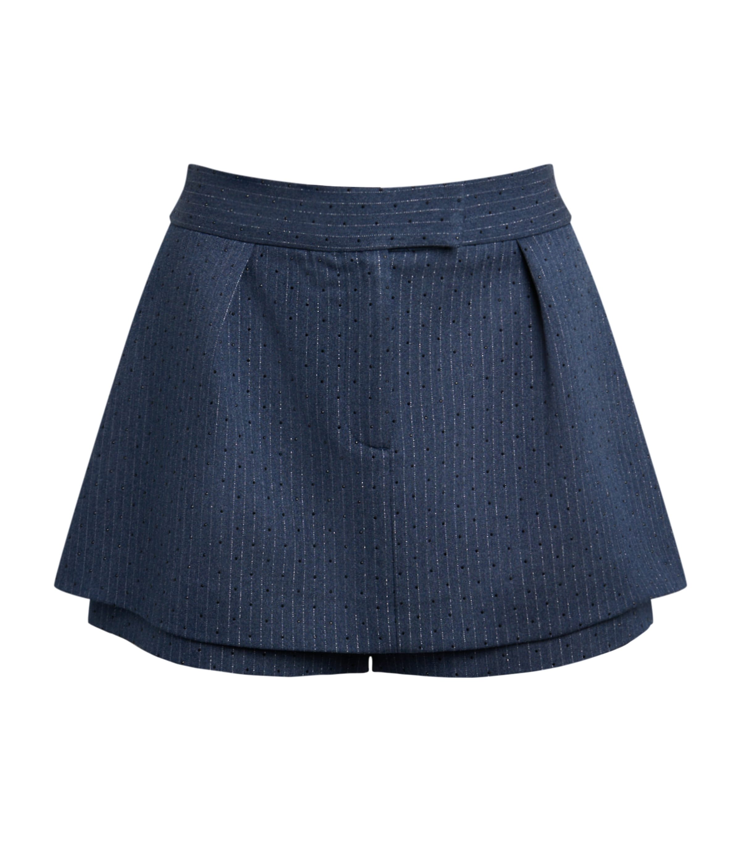 Maje Womens Blue Rhinestone-embellished Crossed-front Stretch-woven Shorts In Blue