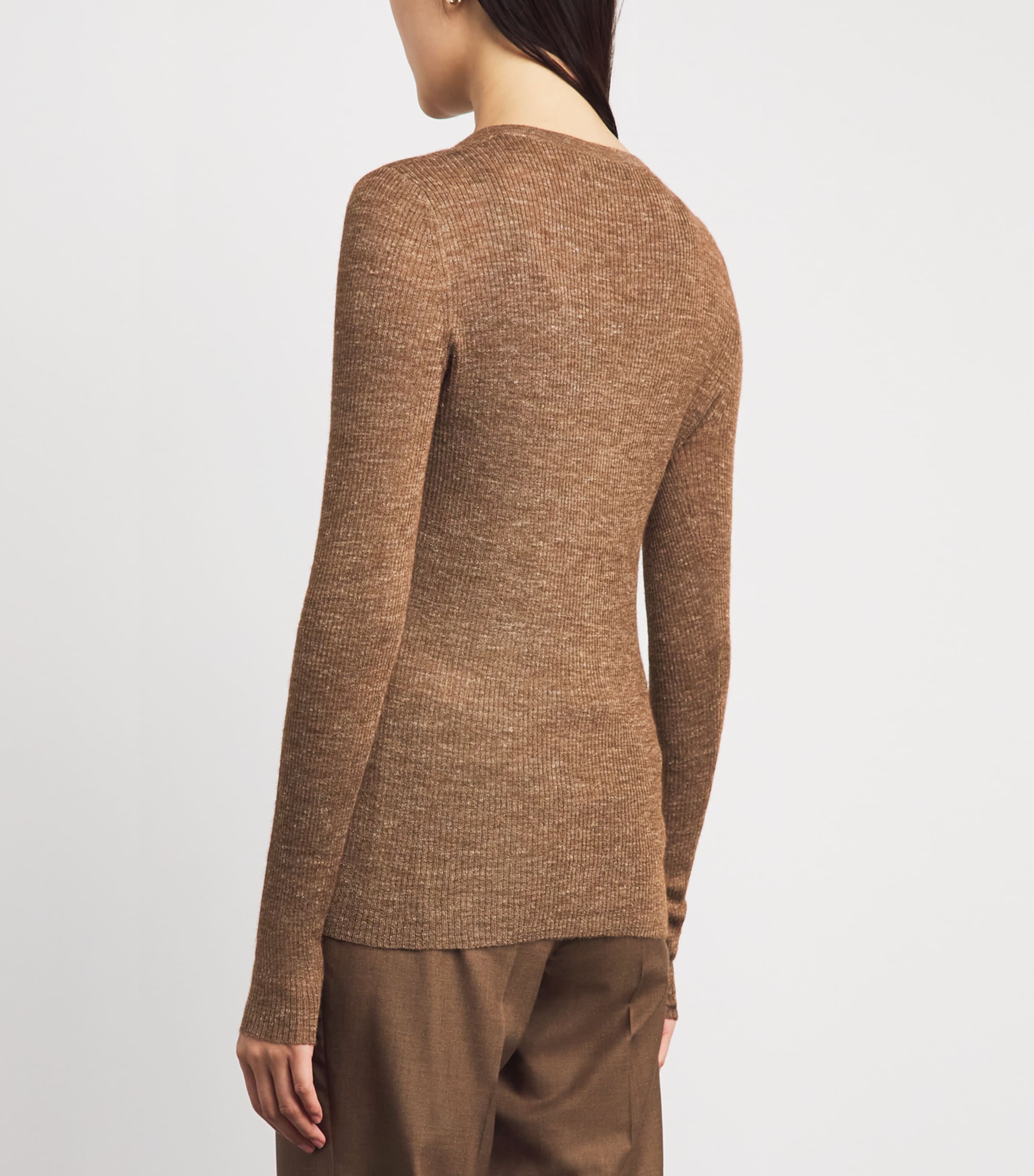 Gabriela Hearst Womens Cashmere-Silk-Hemp Aiste Cardigan Cht Chestnut Image 5