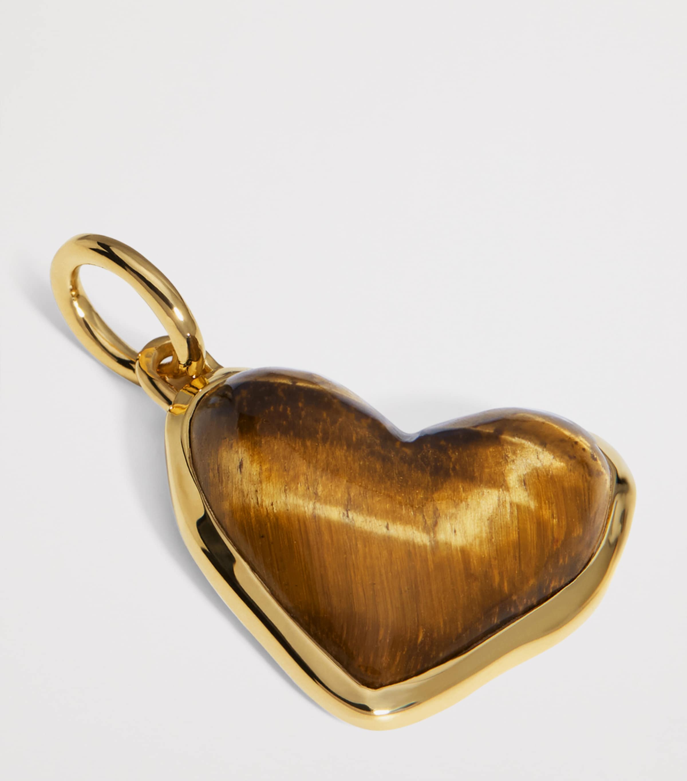 Monica Vinader Gold Vermeil and Tiger’s Eye Heart Pendant Gold Vermeil Image 4