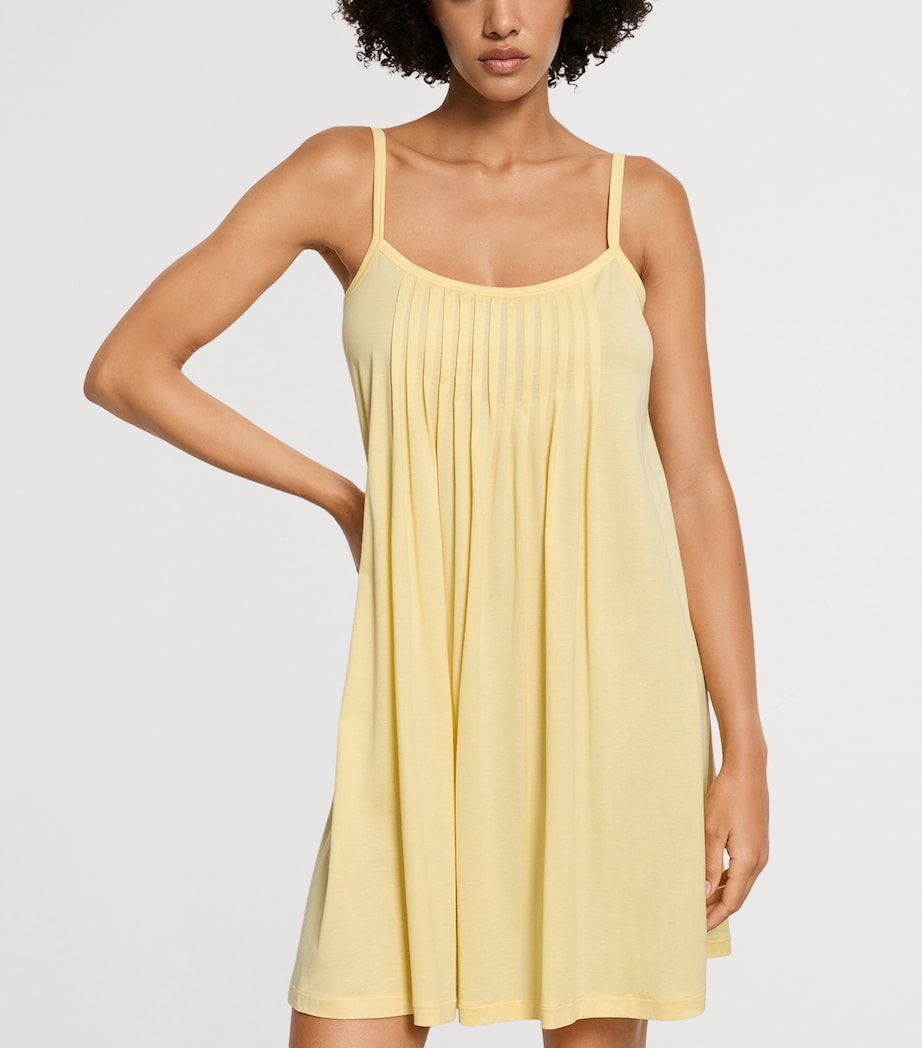 Hanro Womens Cotton Juliet Spaghetti Dress Vanilla Highlight Image 2