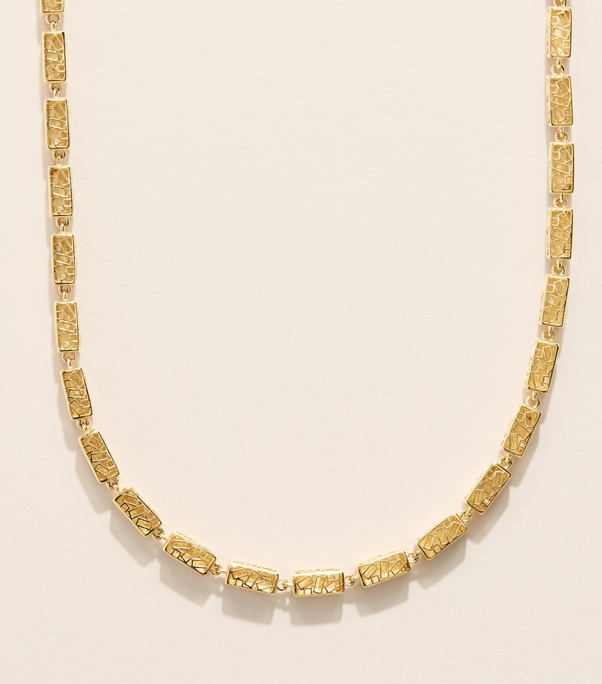 Suzanne Kalan Yellow Gold Block-Chain Pendant Necklace Yg/solid Image 1