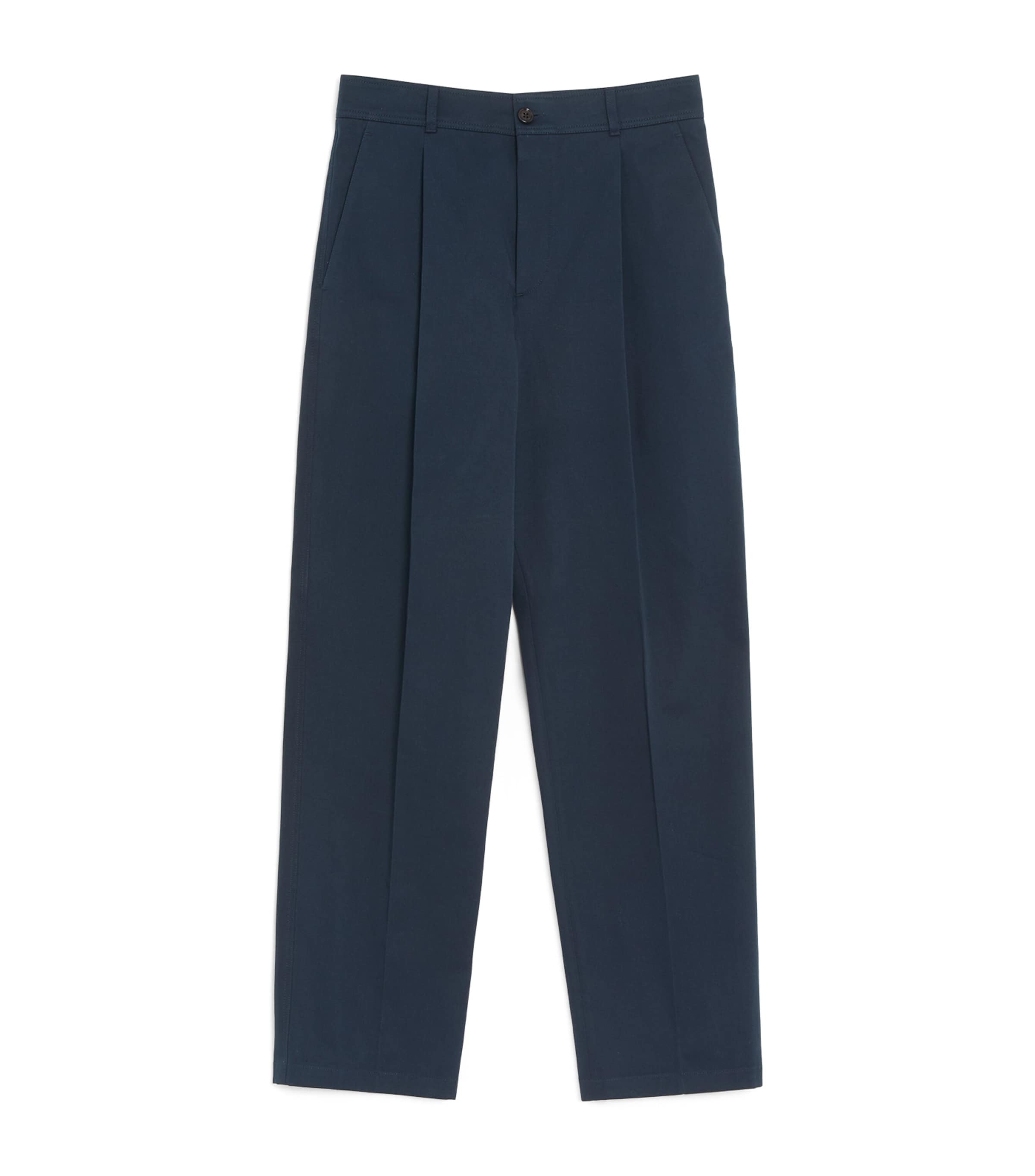 Valentino Garavani Mens Cotton Pleated Straight Chinos Image 1