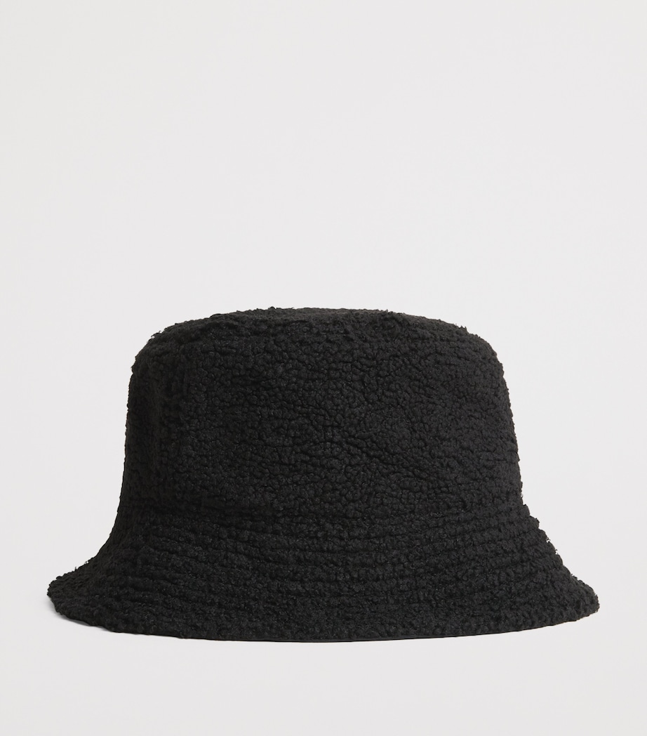 MM6 Maison Margiela Bouclé Logo Patch Bucket Hat Black Image 3
