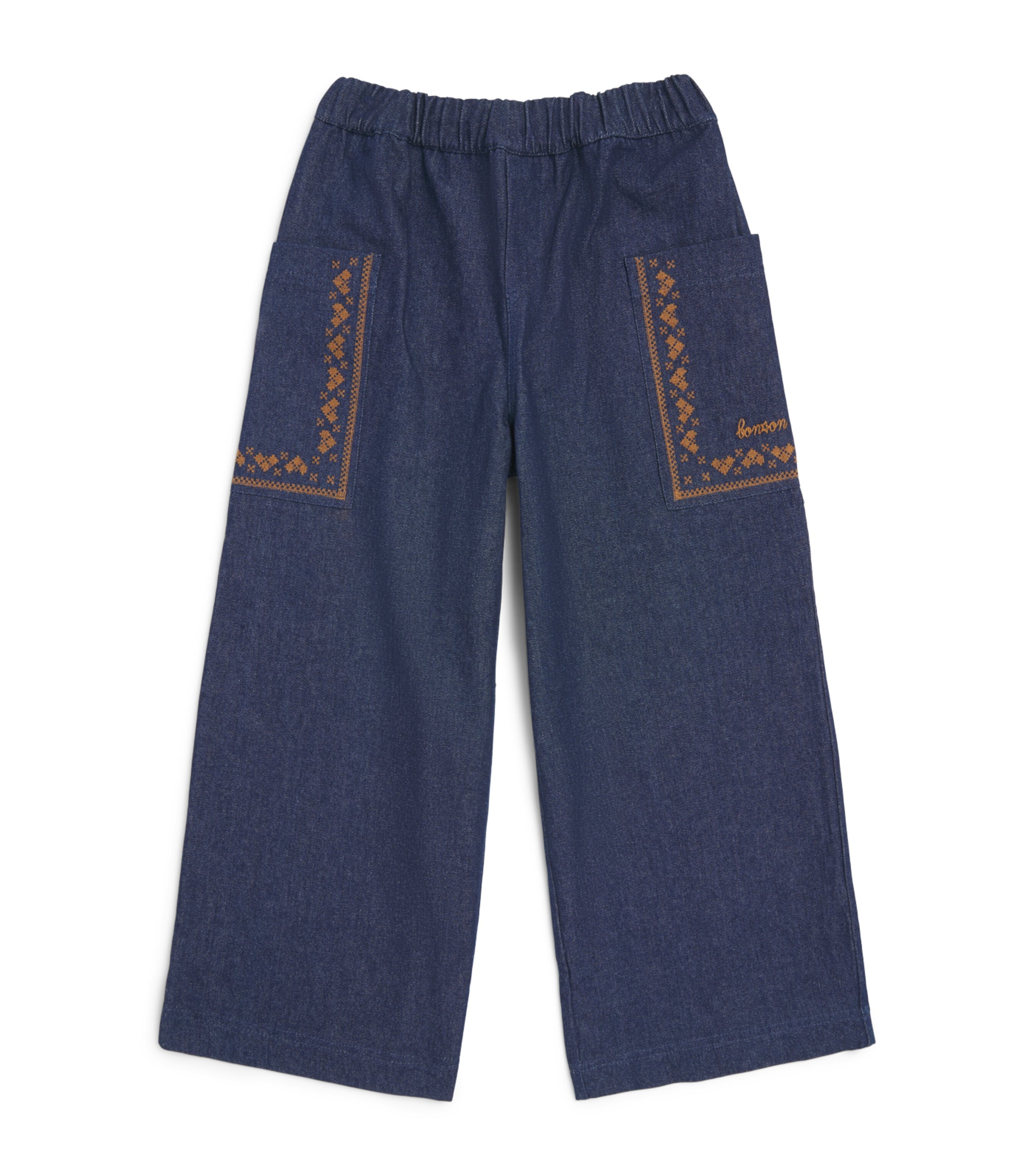 Bonton Cotton Chambray Trousers (2-14 Years) Chambray Image 1
