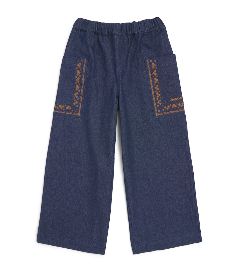 Bonton Cotton Chambray Trousers (2-14 Years) Chambray Image 1