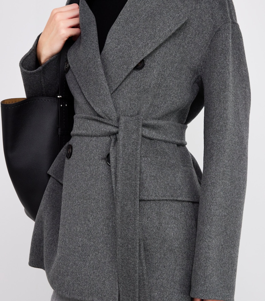 Camel Hair Belted Coat DARK GREY Image 6