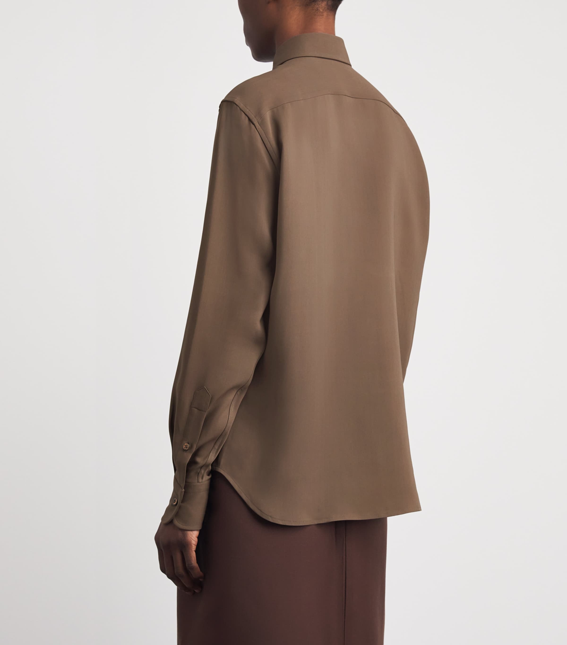 Brioni Womens Silk Button-Up Shirt Image 5