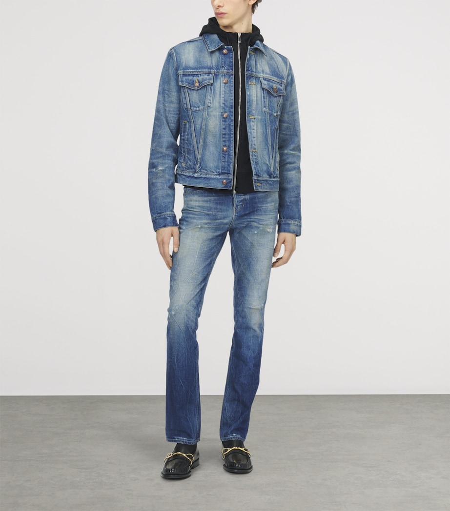 McQueen Mens Distressed Slim Jeans Image 2