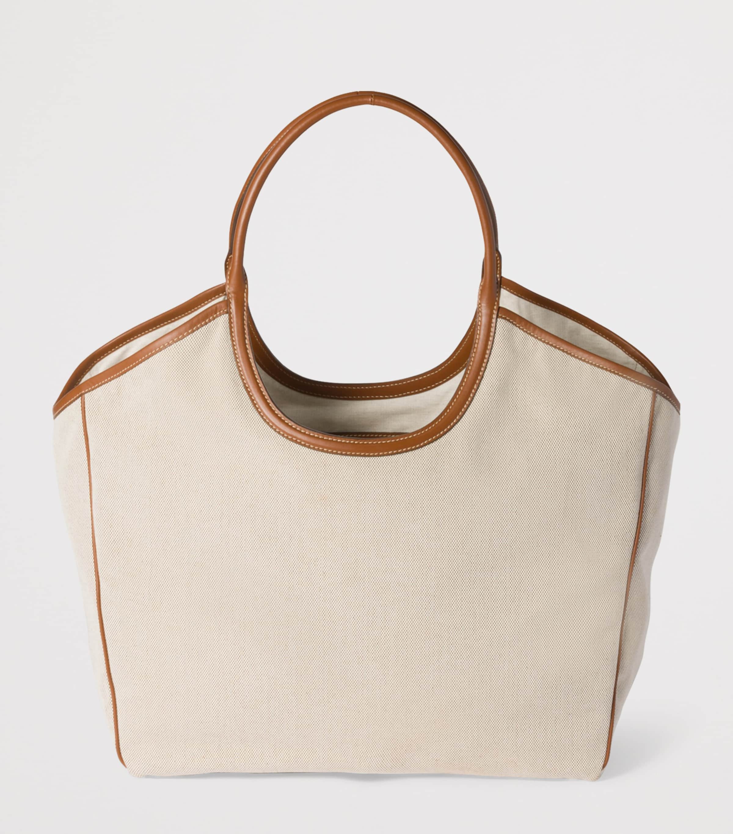 MIU MIU トートバッグ ベージュ キャンバス Miu Miu Neutral Large Canvas-Leather Ivy Tote Bag | Harrods UK