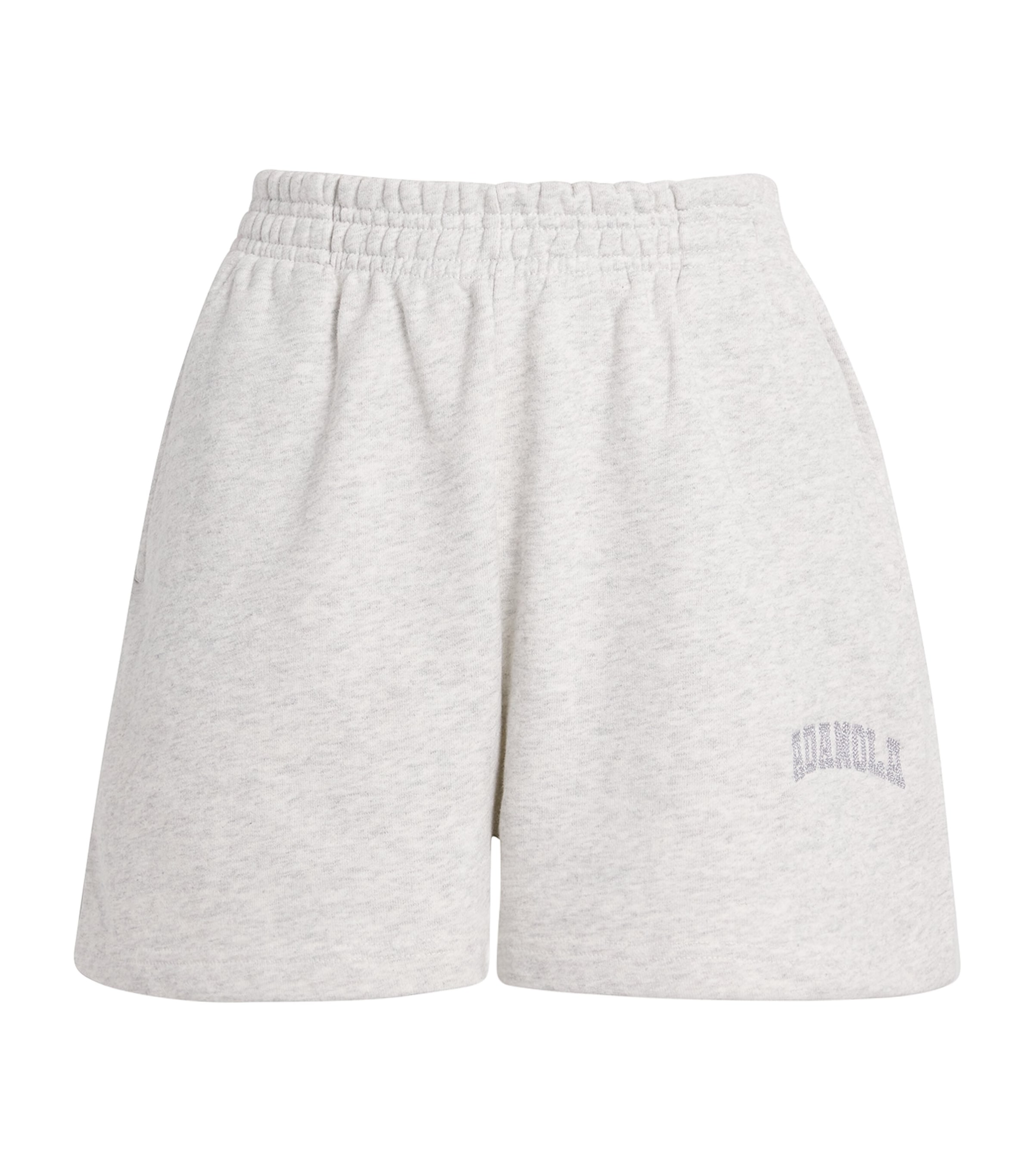 Adanola Organic Cotton Varsity Sweat Shorts In Gray