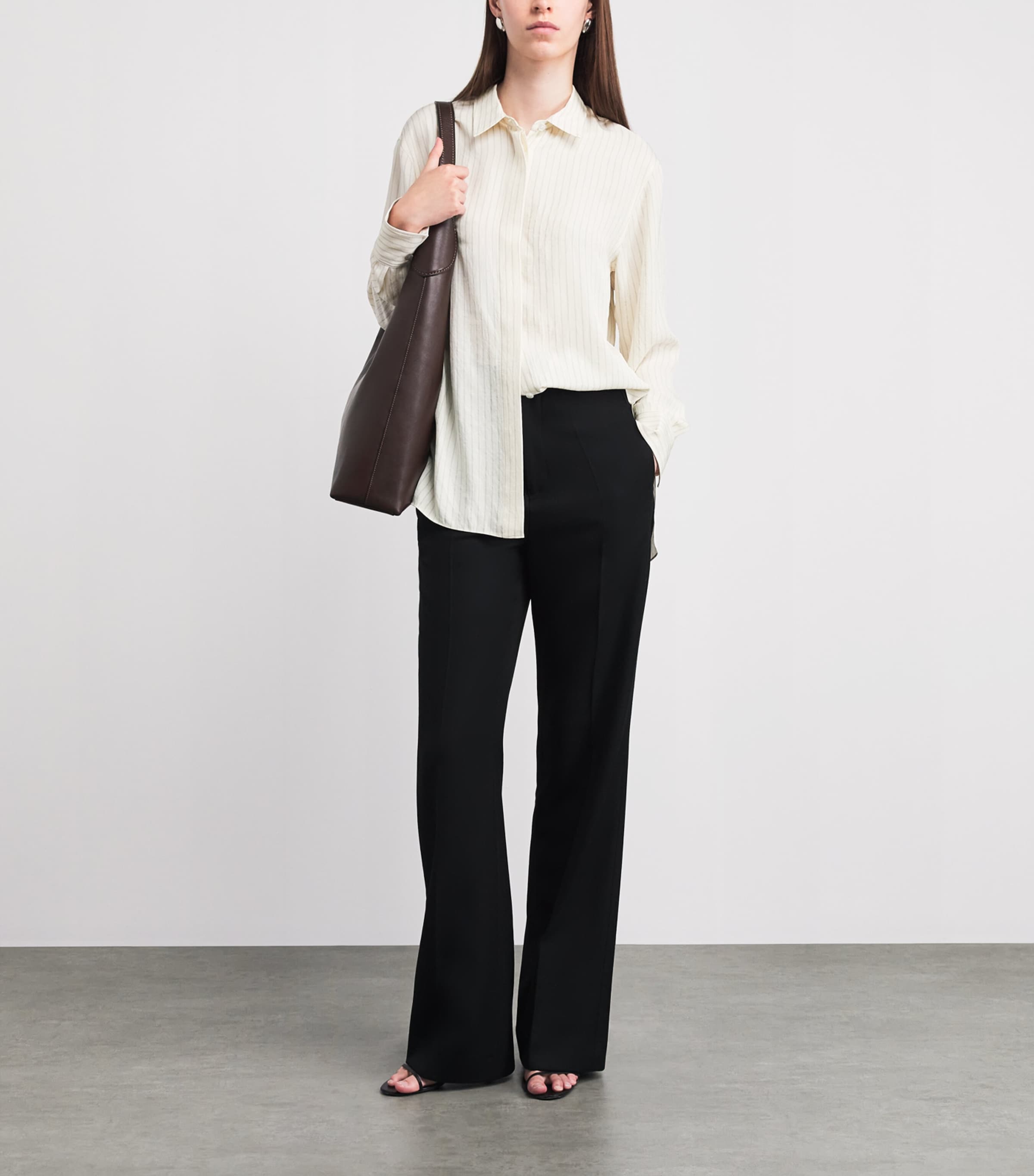 Theory Womens Stripe Shirt Rice Multi Image 2