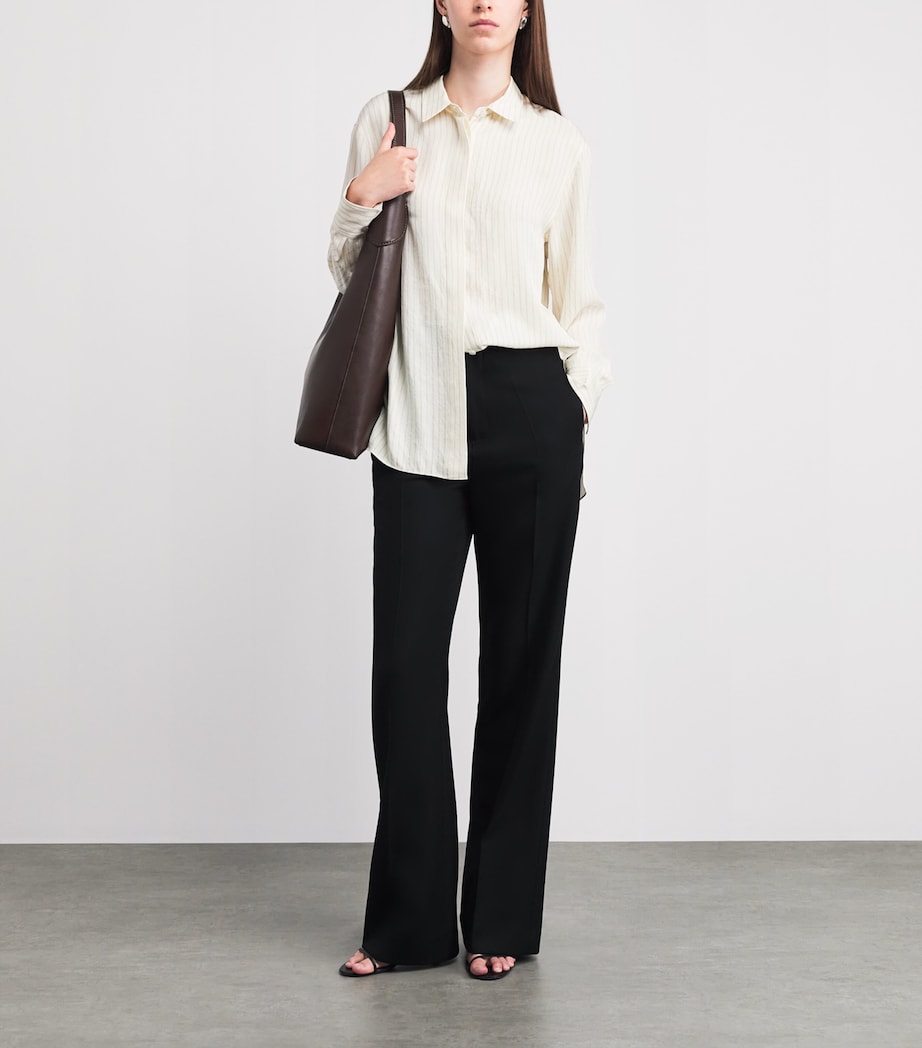 Theory Womens Stripe Shirt Rice Multi Image 2