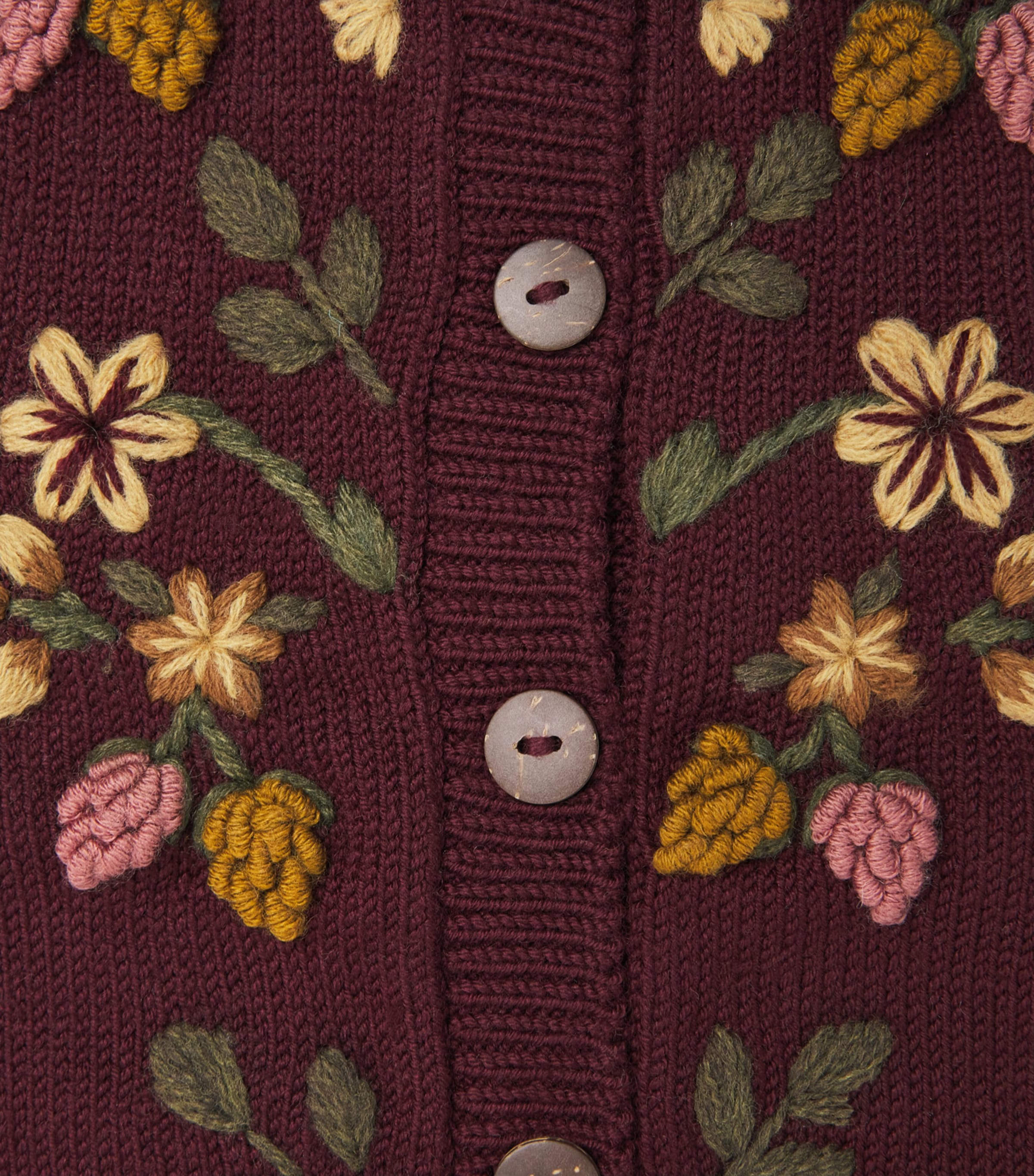 Merino Wool Blackberries Cardigan (3 Months-4 Years) GRAPE Image 3