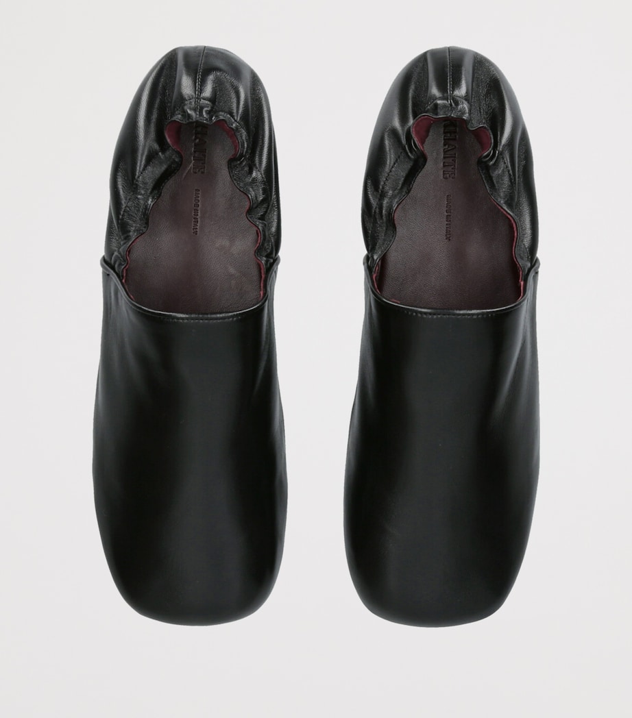 Khaite Leather Banks Flat Mules Black Image 4